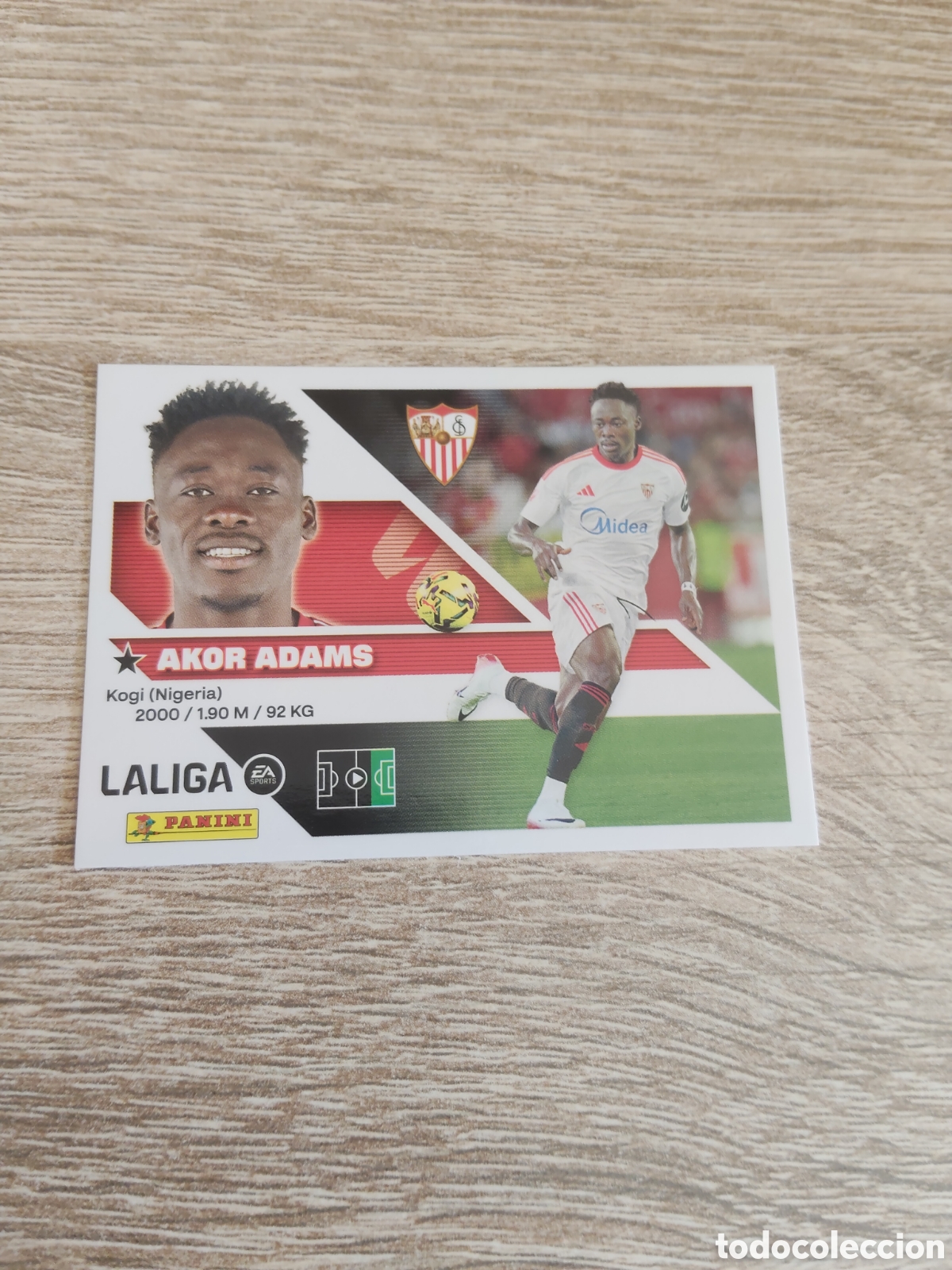Fu&szlig;ball-Sticker: Akor Adams Sevilla liga 2026 2027 26 27 ediciones este