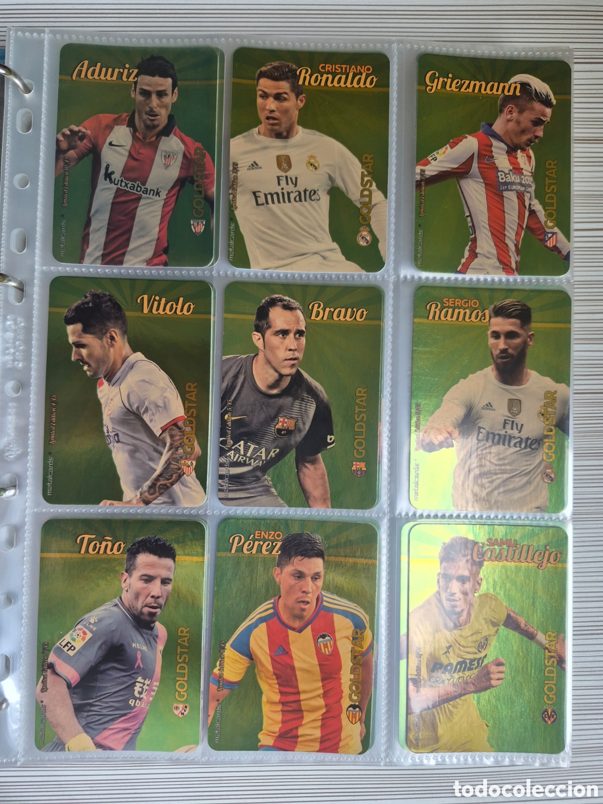 Cromos de f&uacute;tbol: Mundicromo 2015 2016 Gold Star Fondo Dorado Lote LEER