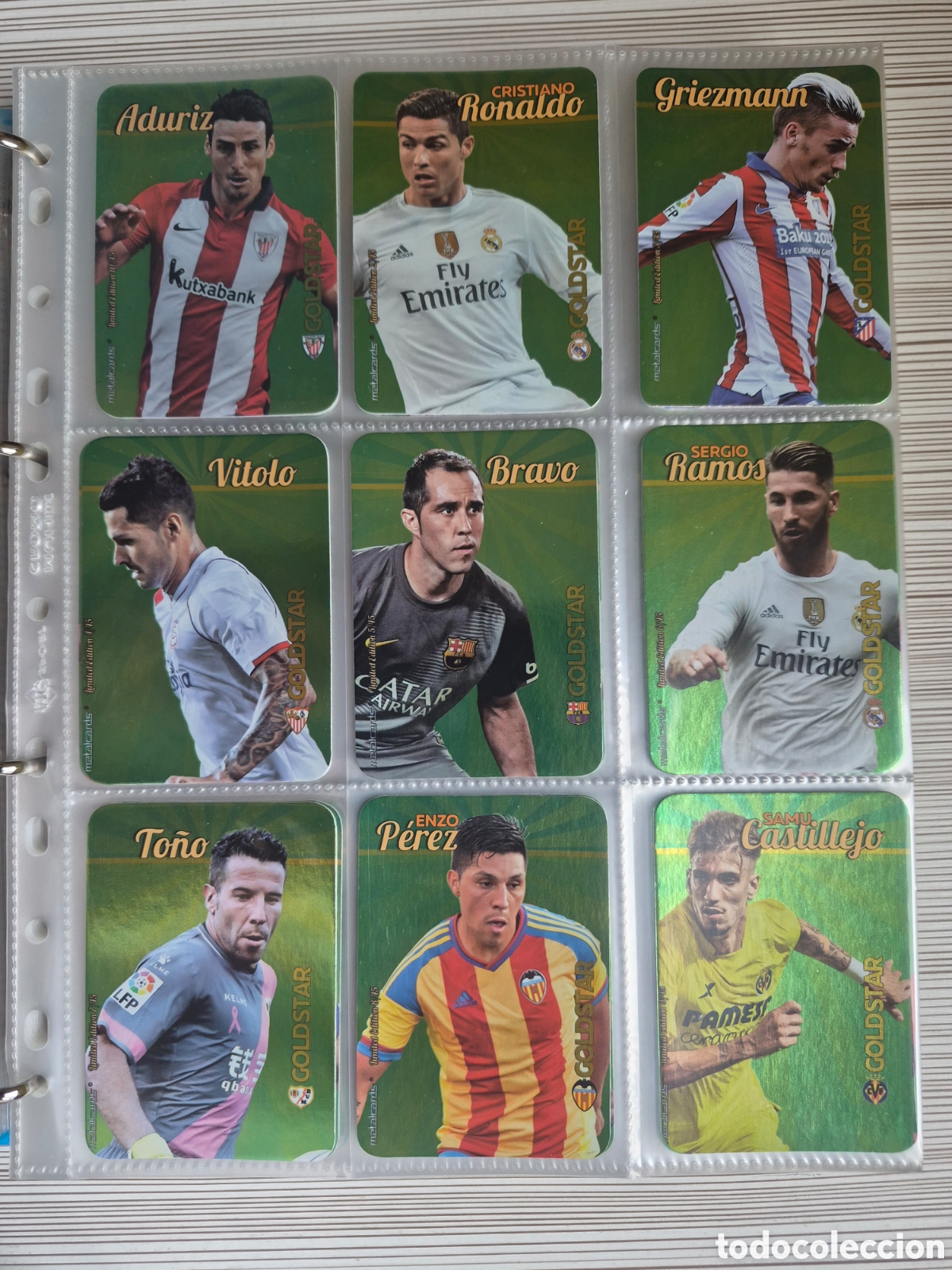 Figurine di Calcio: Mundicromo 2015 2016 Gold Star Brillo Liso Lote LEER