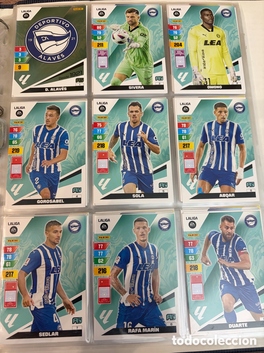 Cartes &agrave; collectionner de Football: ALAV&Eacute;S ADRENALYN 2023 2024 23 34 EQUIPO COMPLETO PANINI