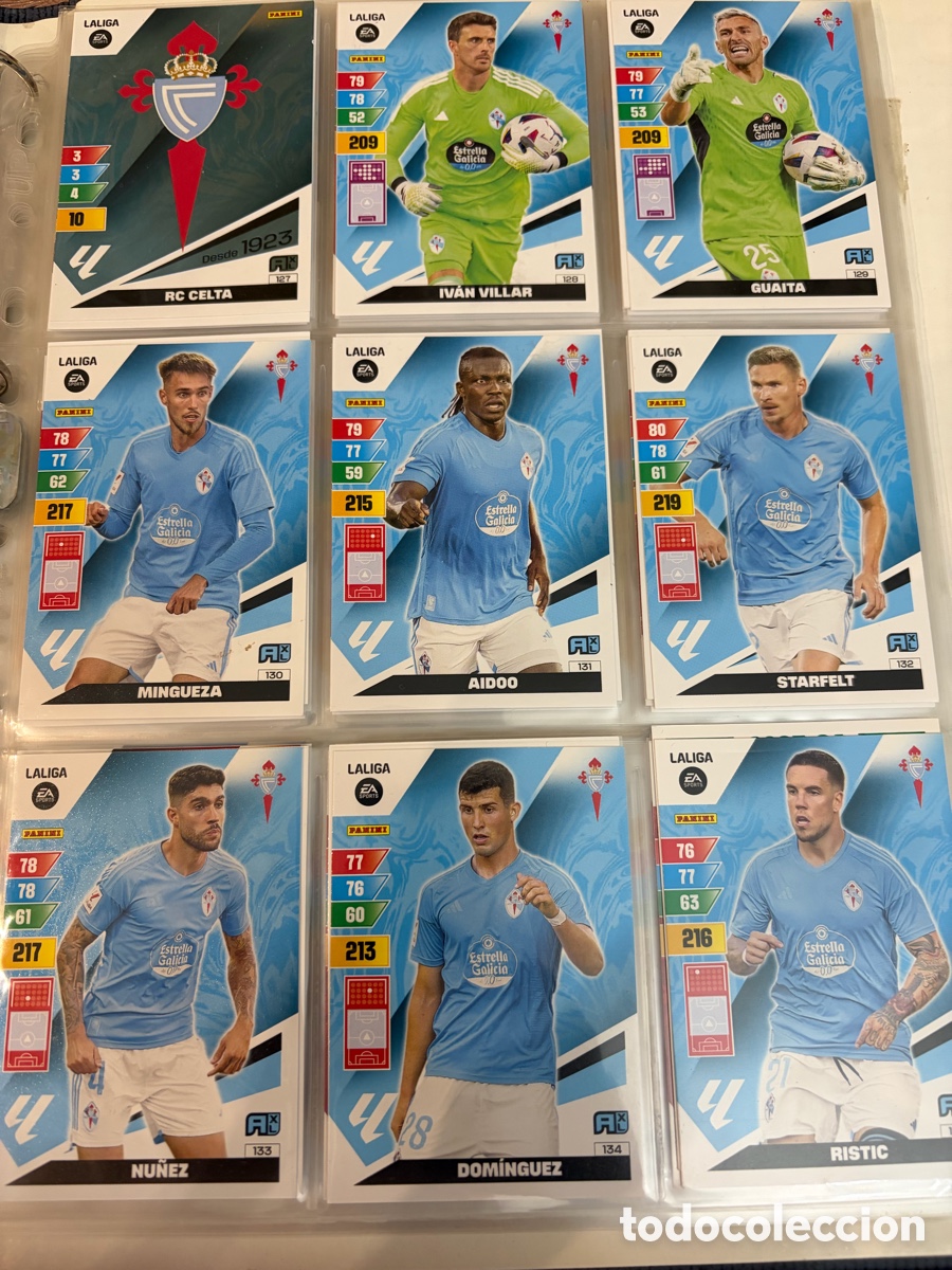 Cromos de f&uacute;tbol: CELTA DE VIGO ADRENALYN 2023 2024 23 34 EQUIPO COMPLETO PANINI