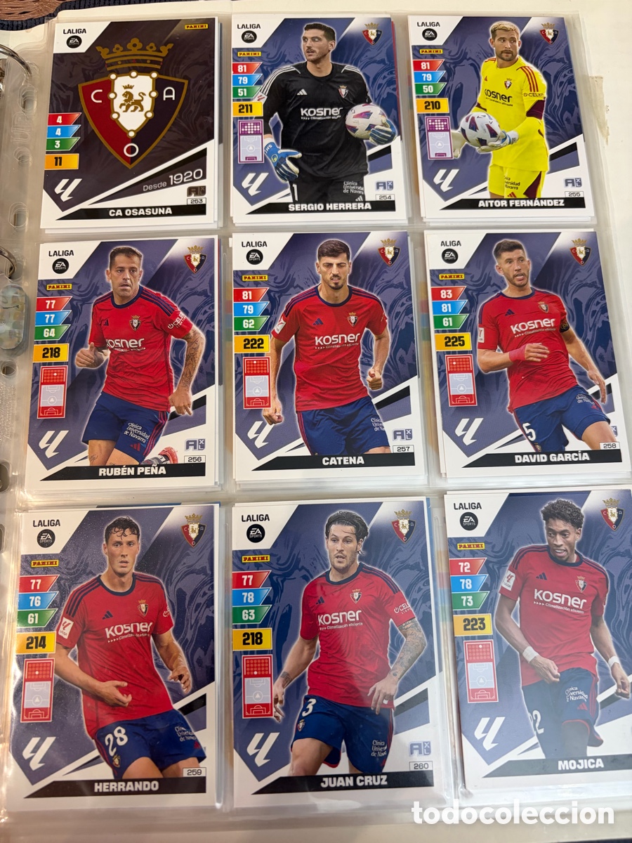 Cromos de f&uacute;tbol: OSASUNA ADRENALYN 2023 2024 23 34 EQUIPO COMPLETO PANINI