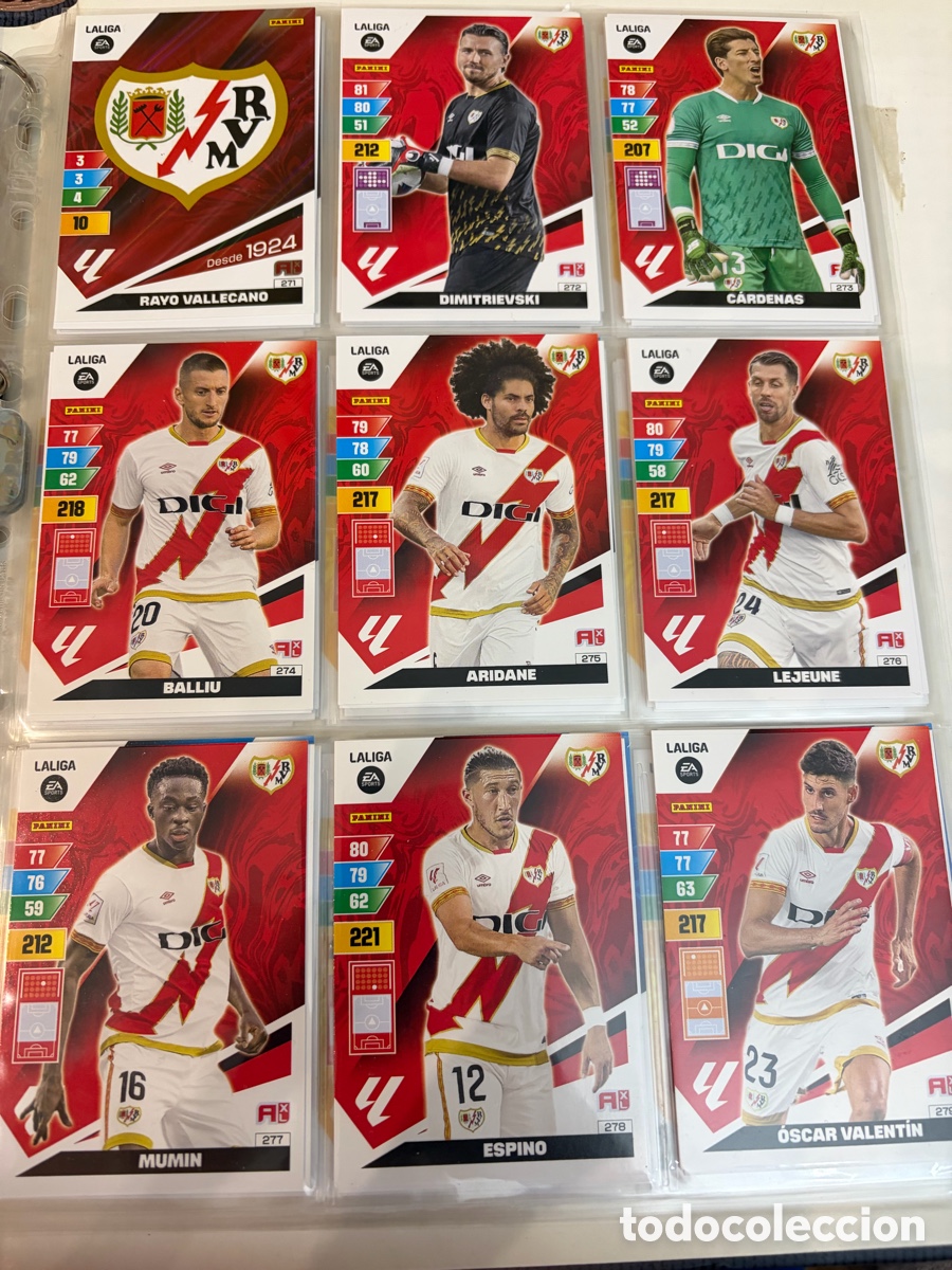 Cromos de f&uacute;tbol: RAYO VALLECANO ADRENALYN 2023 2024 23 34 EQUIPO COMPLETO PANINI