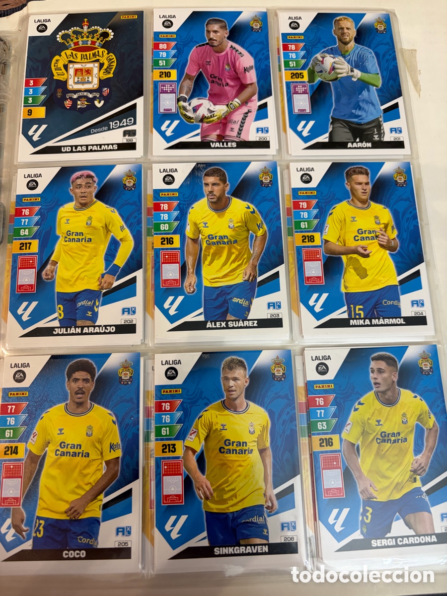 Cromos de f&uacute;tbol: UD LAS PALMAS ADRENALYN 2023 2024 23 34 EQUIPO COMPLETO PANINI