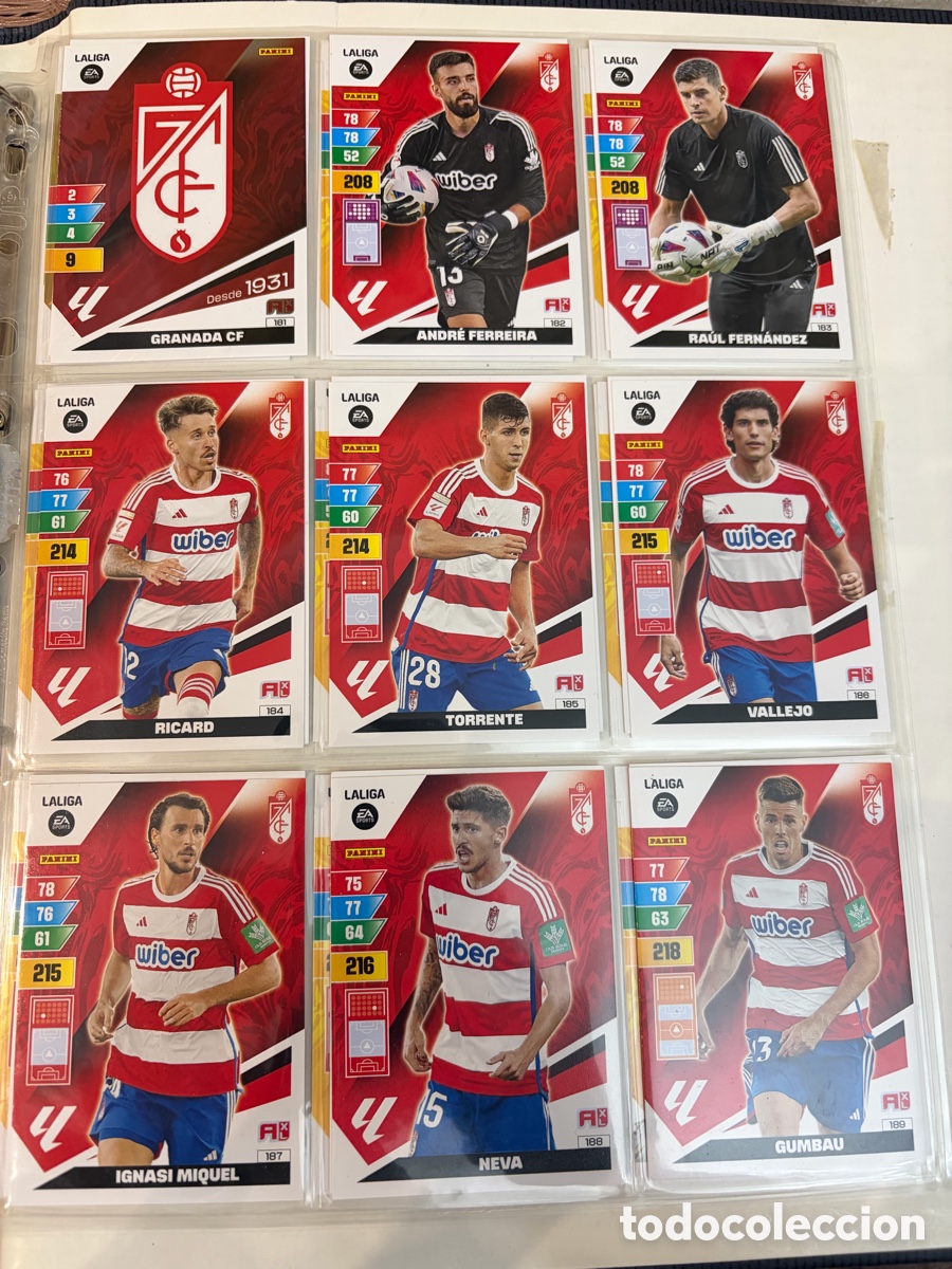 Cromos de f&uacute;tbol: GRANADA CF ADRENALYN 2023 2024 23 34 EQUIPO COMPLETO PANINI