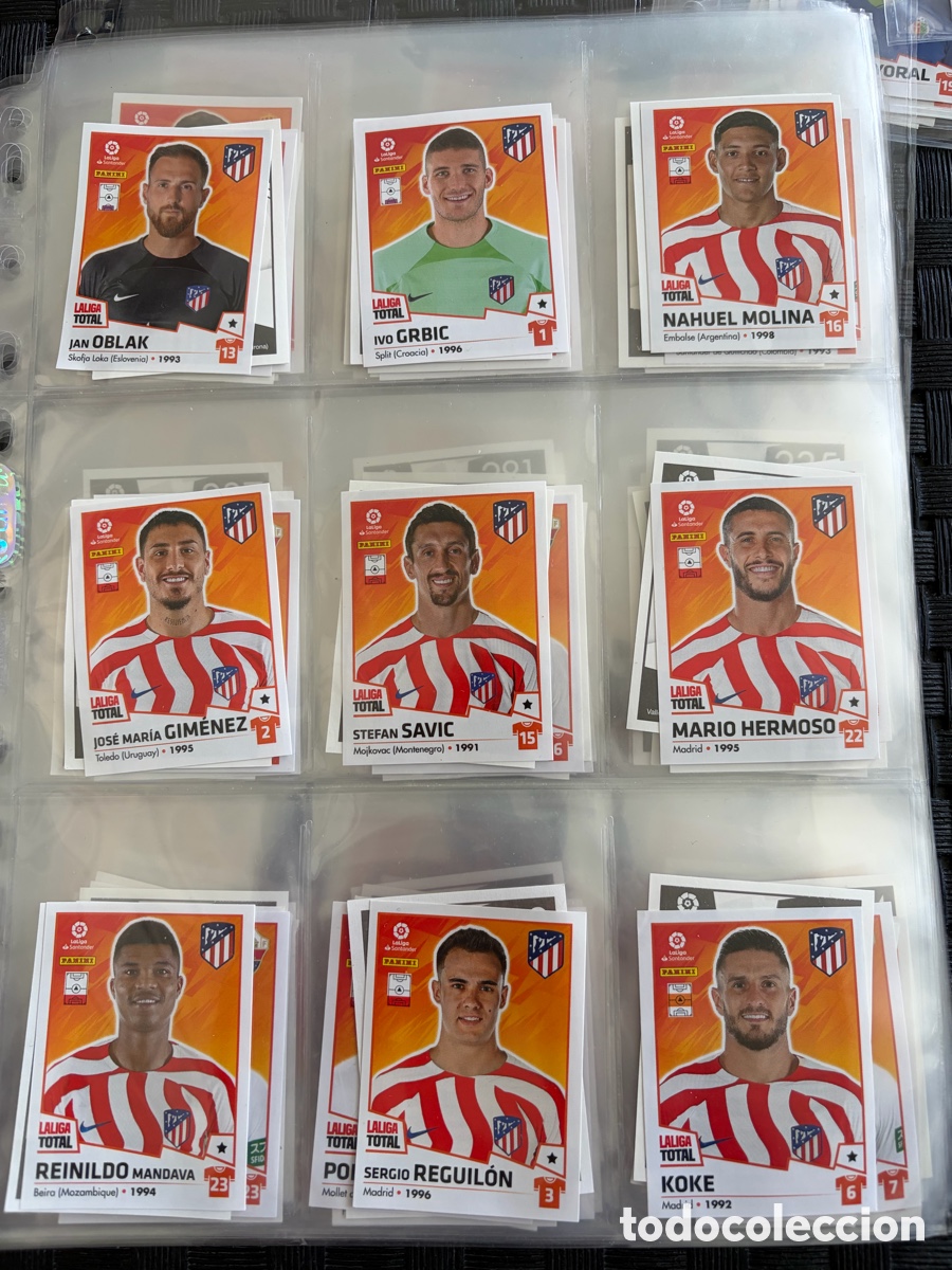 Cromos de f&uacute;tbol: ATL&Eacute;TICO DE MADRID LA LIGA TOTAL EQUIPO CASI COMPLETO 2022 2023 22 23 PANINI