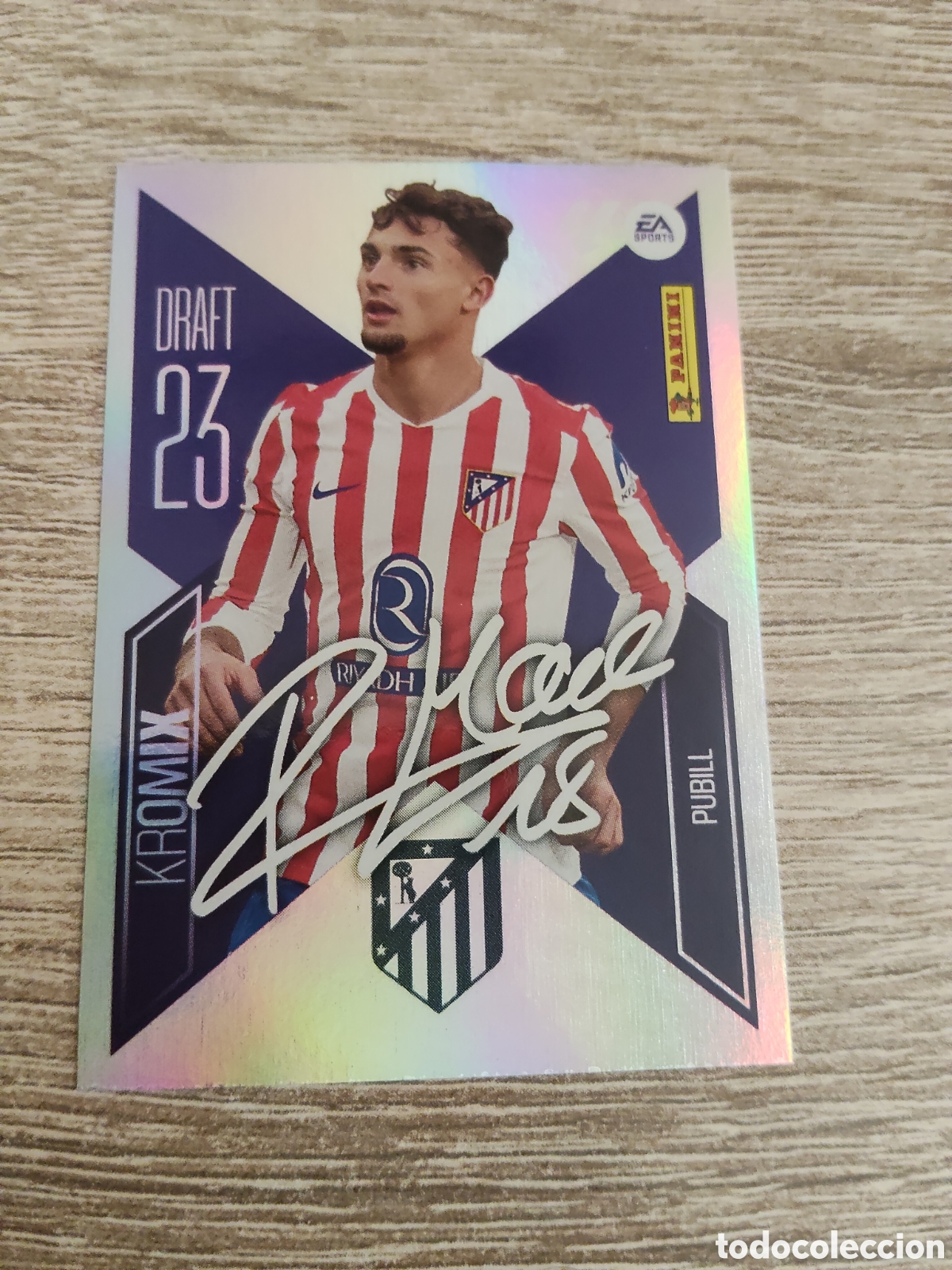 Cromos de f&uacute;tbol: Pubill Atl&eacute;tico de Madrid draft 23 kromix liga 2026 2027 26 27 ediciones este