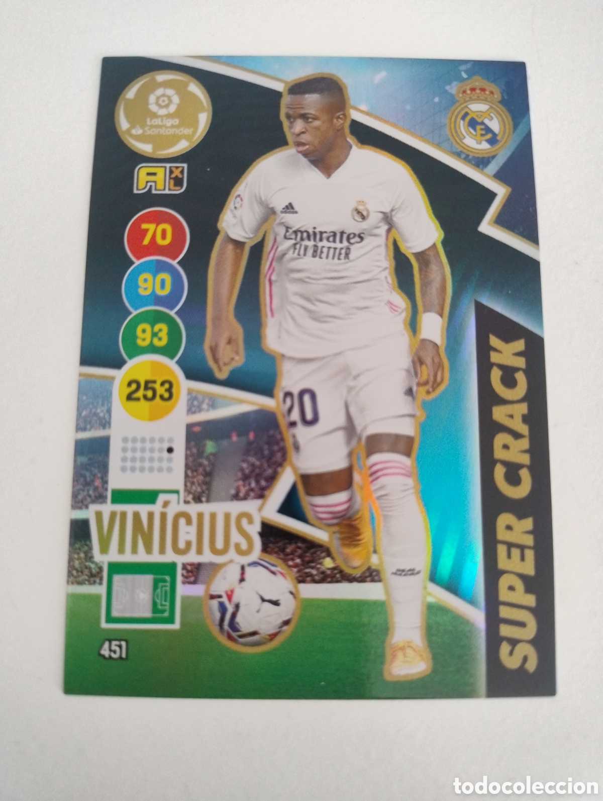 Cromos de f&uacute;tbol: 451 - Vinicius - Real Madrid - Adrenalyn XL Liga 2020 - 2021 Super Crack