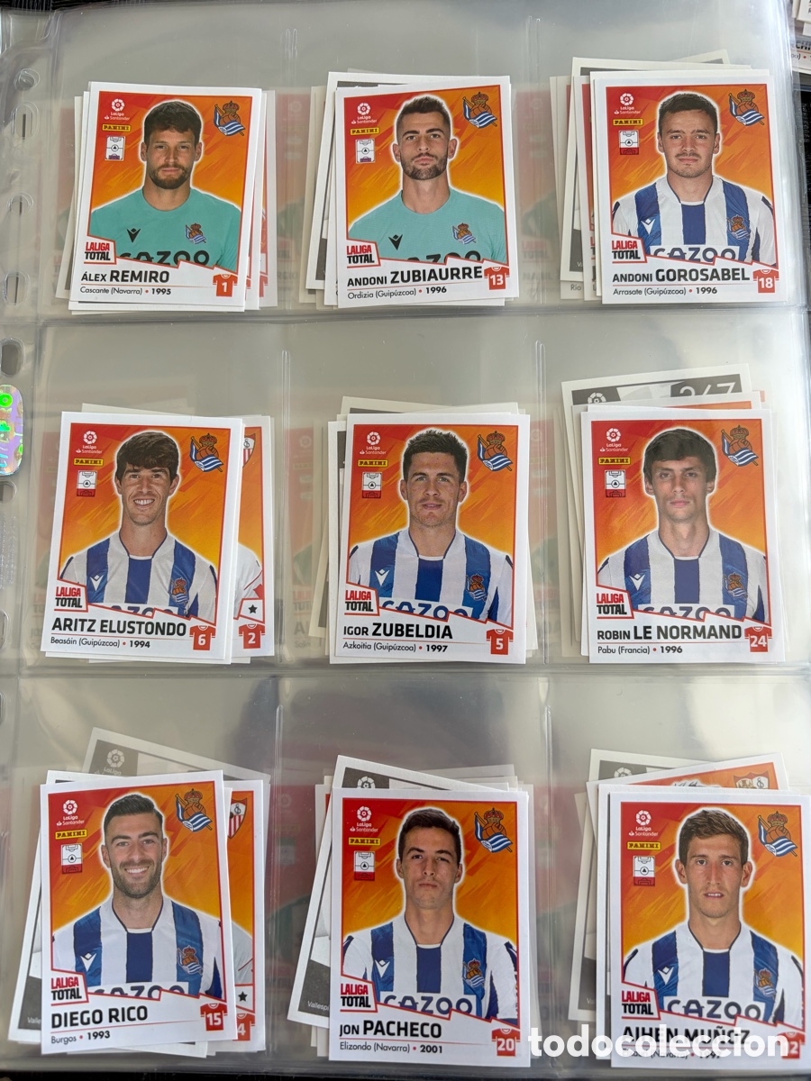 Figurine di Calcio: REAL SOCIEDAD LA LIGA TOTAL EQUIPO COMPLETO 2022 2023 22 23 PANINI
