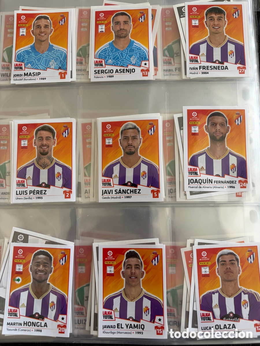 Figurine di Calcio: REAL VALLADOLID LA LIGA TOTAL EQUIPO COMPLETO 2022 2023 22 23 PANINI