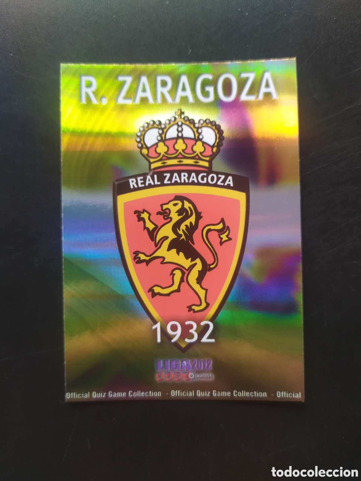 Figurine di Calcio: Mundicromo fichas Liga 2011 2012 11 12 escudo brillo rayas n&deg; 325 Real Zaragoza