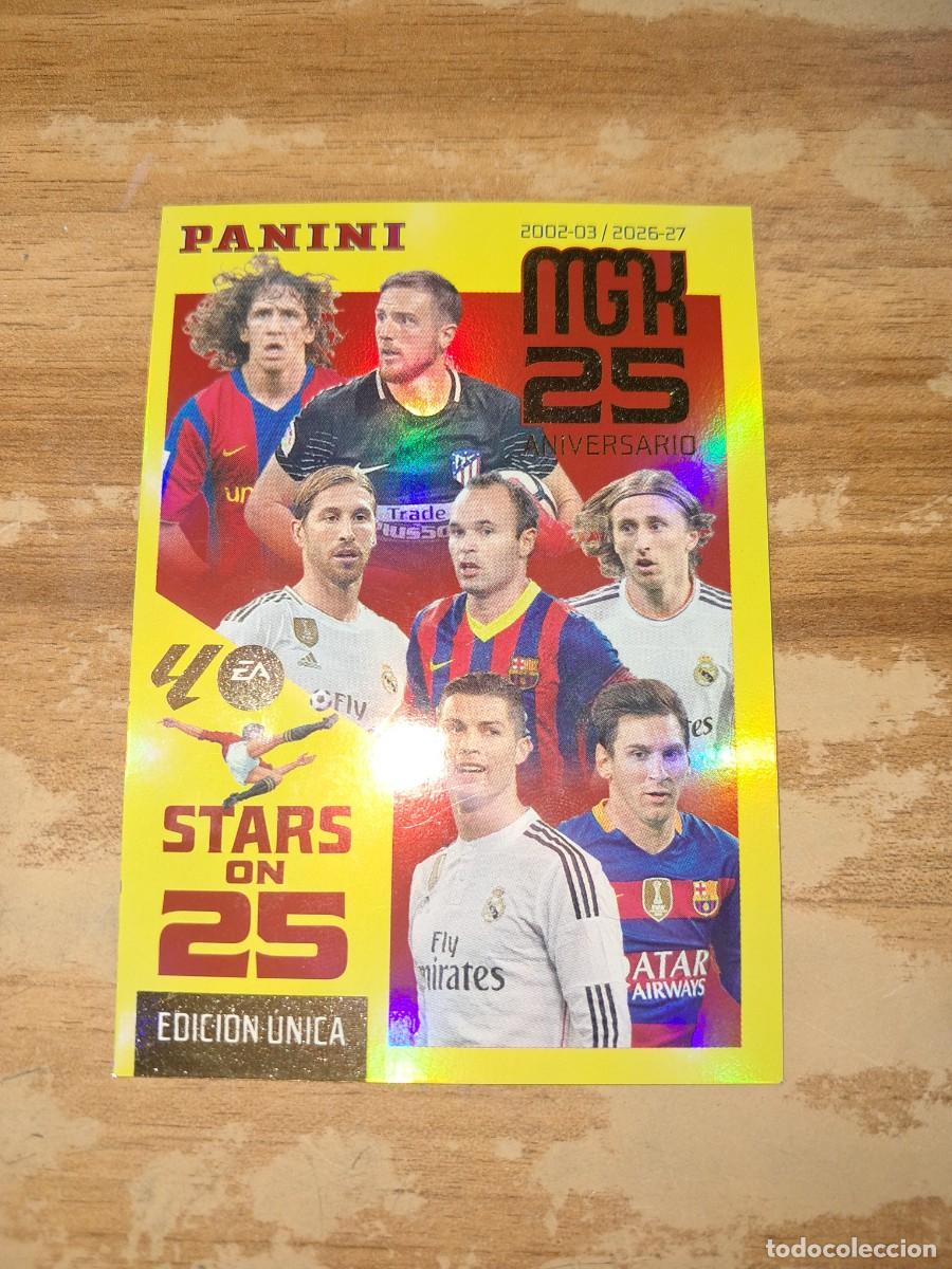 Figurine di Calcio: CARD MEGACRACKS TEMPORADA 26/27:EDICI&Oacute;N &Uacute;NICA STARS ON 25 ANIVERSARIO MESSI, CRISTIANO, N&deg; 425
