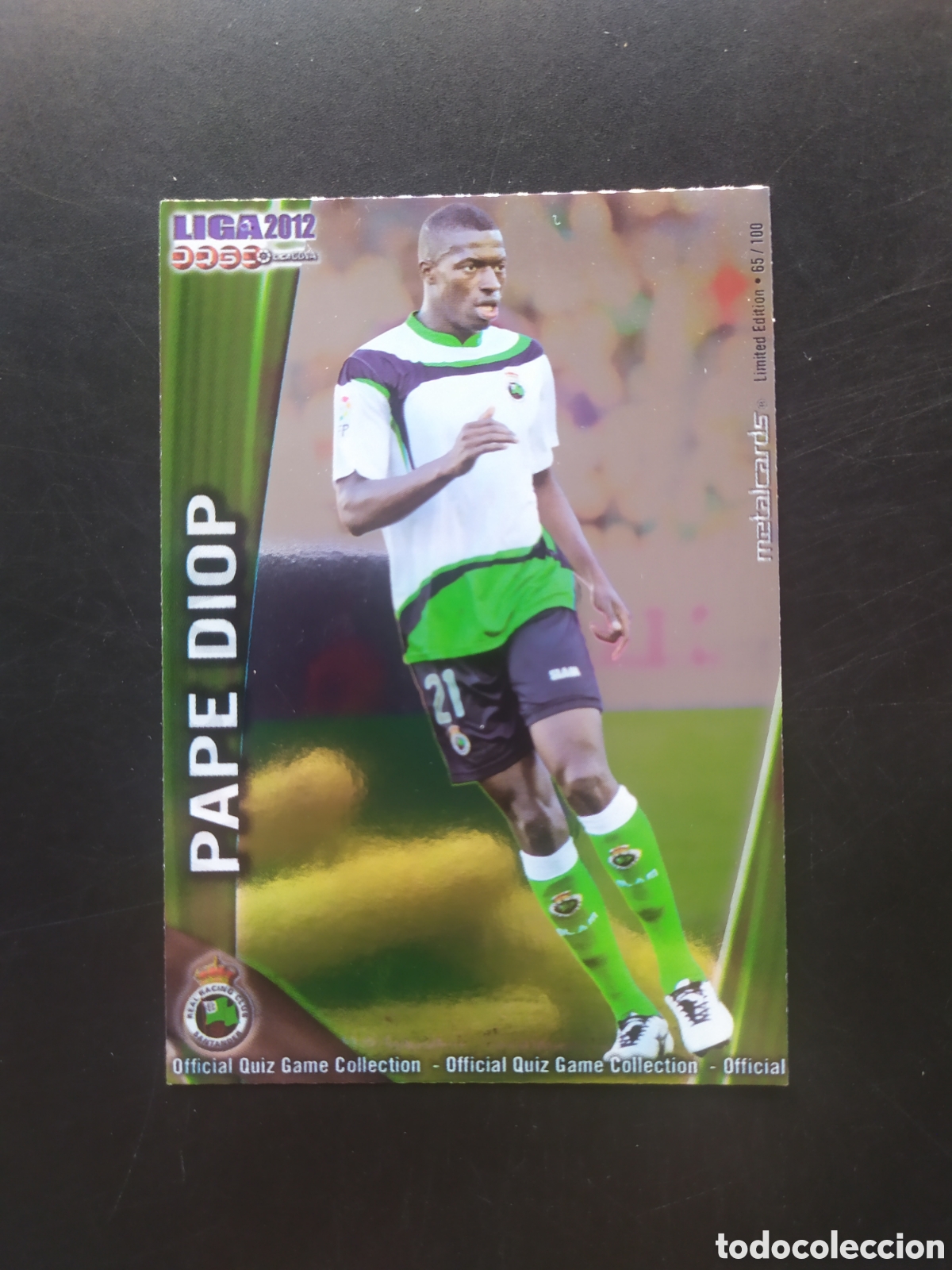 Cromos de f&uacute;tbol: Mundicromo fichas Liga 2011 2012 11 12 Pape Diop metalcards limited edition n &deg; 312 Racing Santander