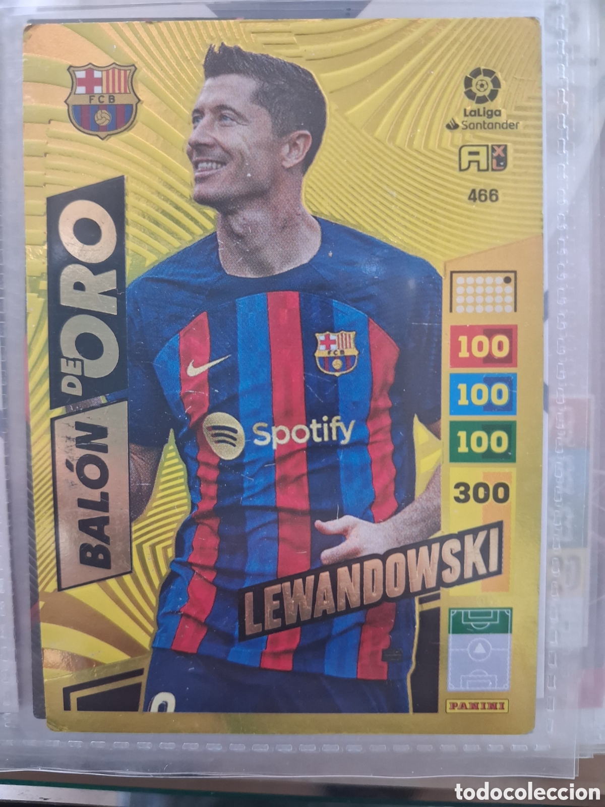 Figurine di Calcio: Lewandowski- Balon de Oro- ADREANLYN 2022-23 Panini n&ordm; 466 Card Football- FC BARCELONA