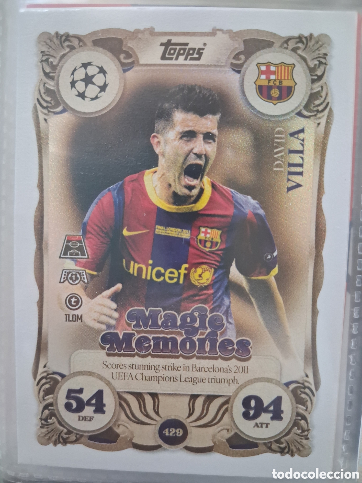 Cromos de Futebol: 429 UCL MATCH ATTAX 2025/26 DAVID VILLA MANCHESTER CITY MAGIC MEMORIES TOPPS 25 2026 CHAMPIONS