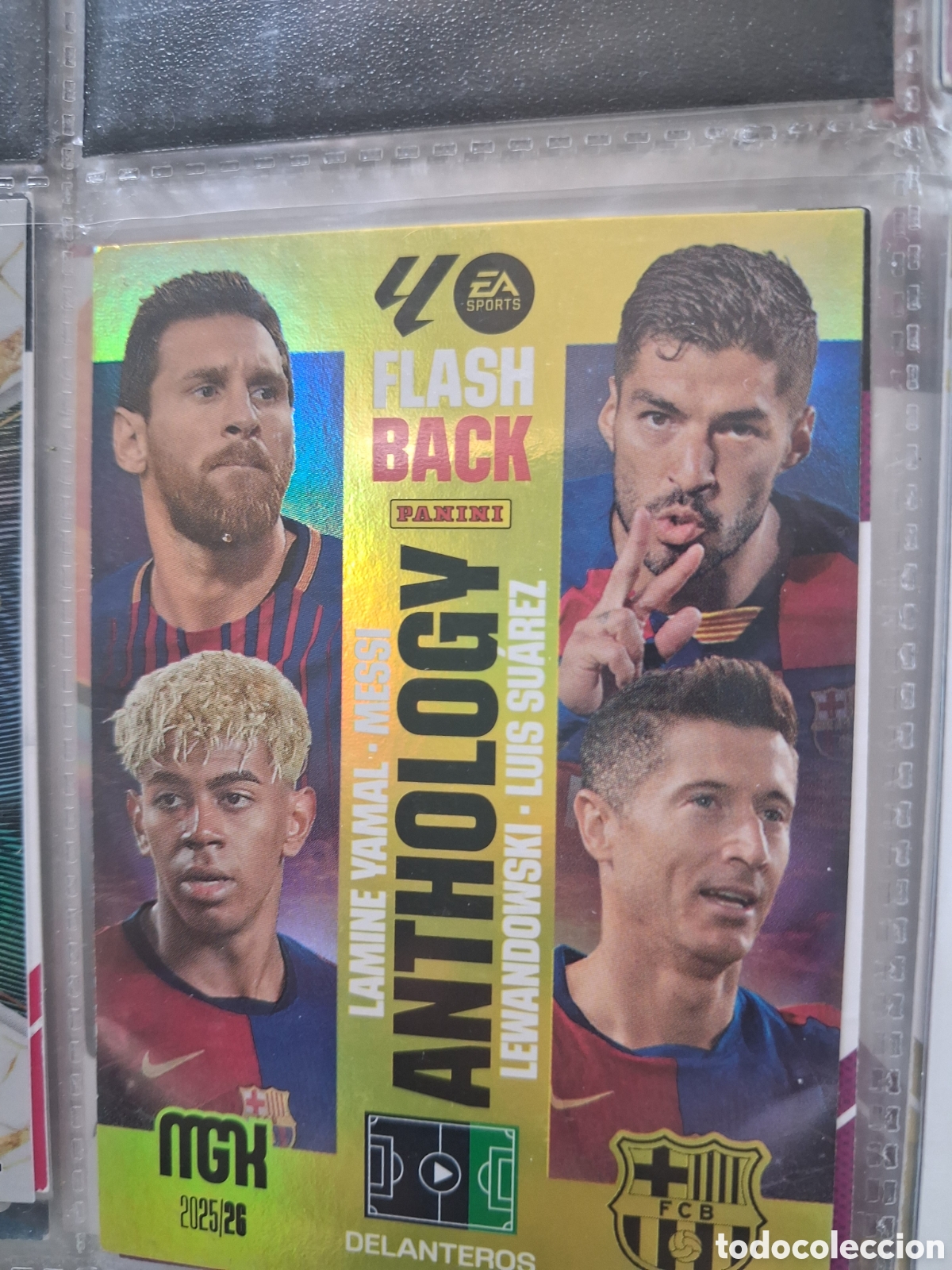 Cromos de f&uacute;tbol: Cromo Megacracks 2025 2026 Flashback Anthology Lamine Yamal, Messi, Luis Su&aacute;rez, Lewandoswki N &ordm; 438