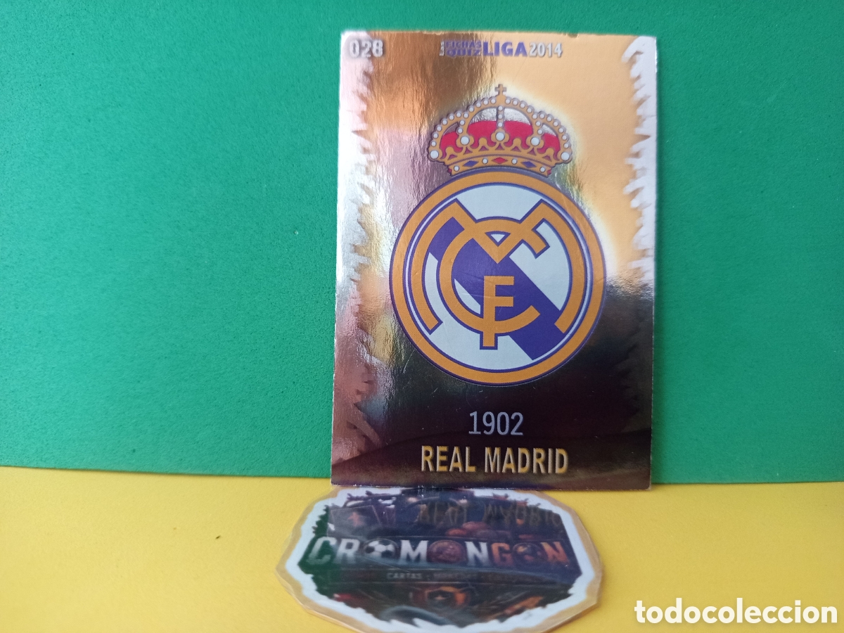 Cromos de Futebol: ❇️ CROMO CARD ⚽ ESCUDO REAL MADRID 28 FICHAS LIGA QUIZ GAME 2014 13 14 2013 2014 MUNDICROMO ❇️
