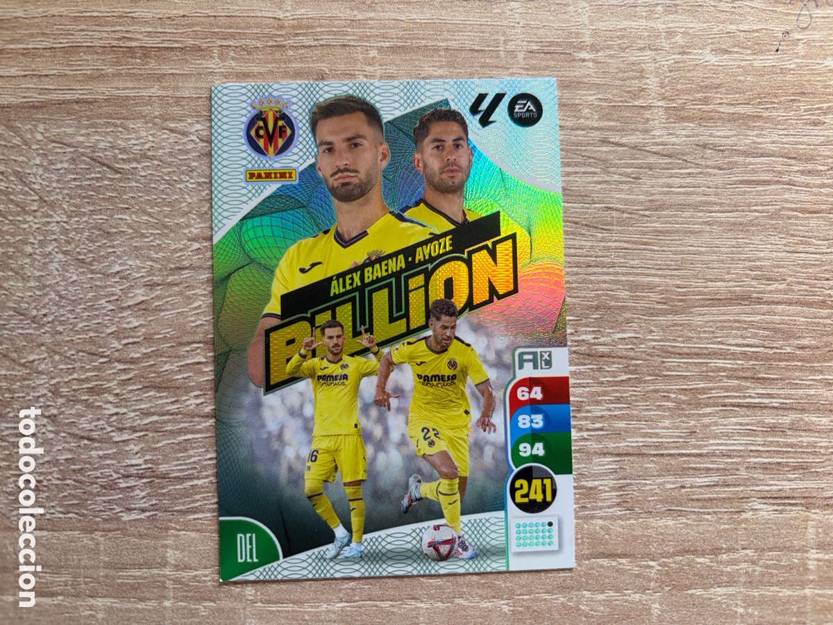 Cromos de f&uacute;tbol: &Aacute;LEX BAENA AYOZE BILLON PREMIUM ORO ADRENALYN XL 2024 2025 24 25 VILLARREAL CF