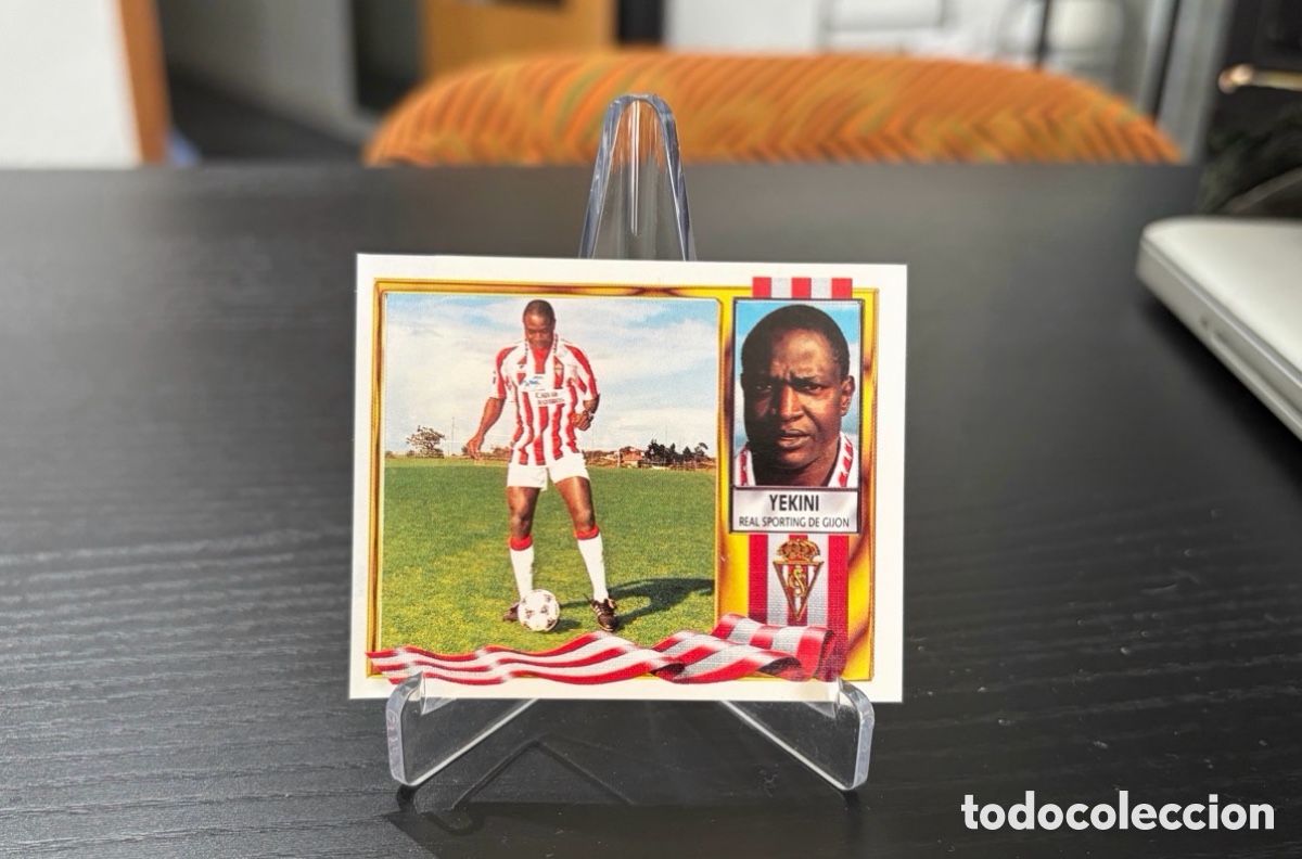 Cromos de Futebol: Cromo ediciones este temporada 95-96 Sporting de Gij&oacute;n Yekini coloca