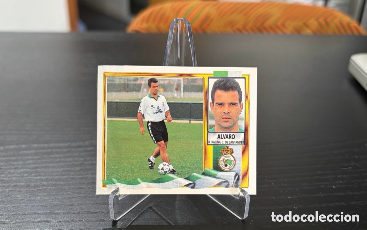 Cromos de Futebol: Cromo ediciones este temporada 95-96 Racing de Santander &Aacute;lvaro coloca doble versi&oacute;n
