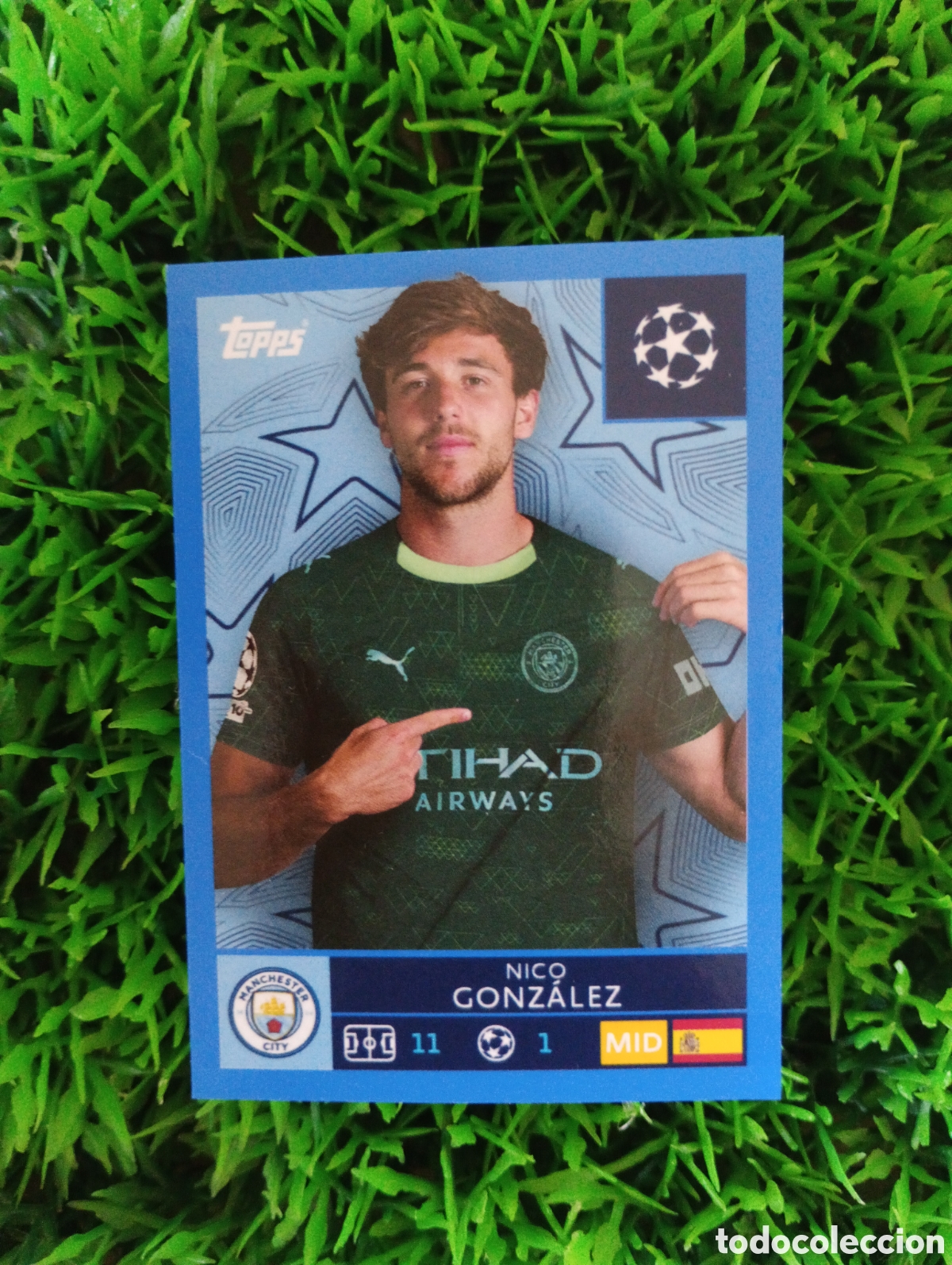 Cromos de Futebol: Nico Gonzalez Manchester City PARALELA AZUL Champions League 25-26 # 306 NUNCA PEGADO