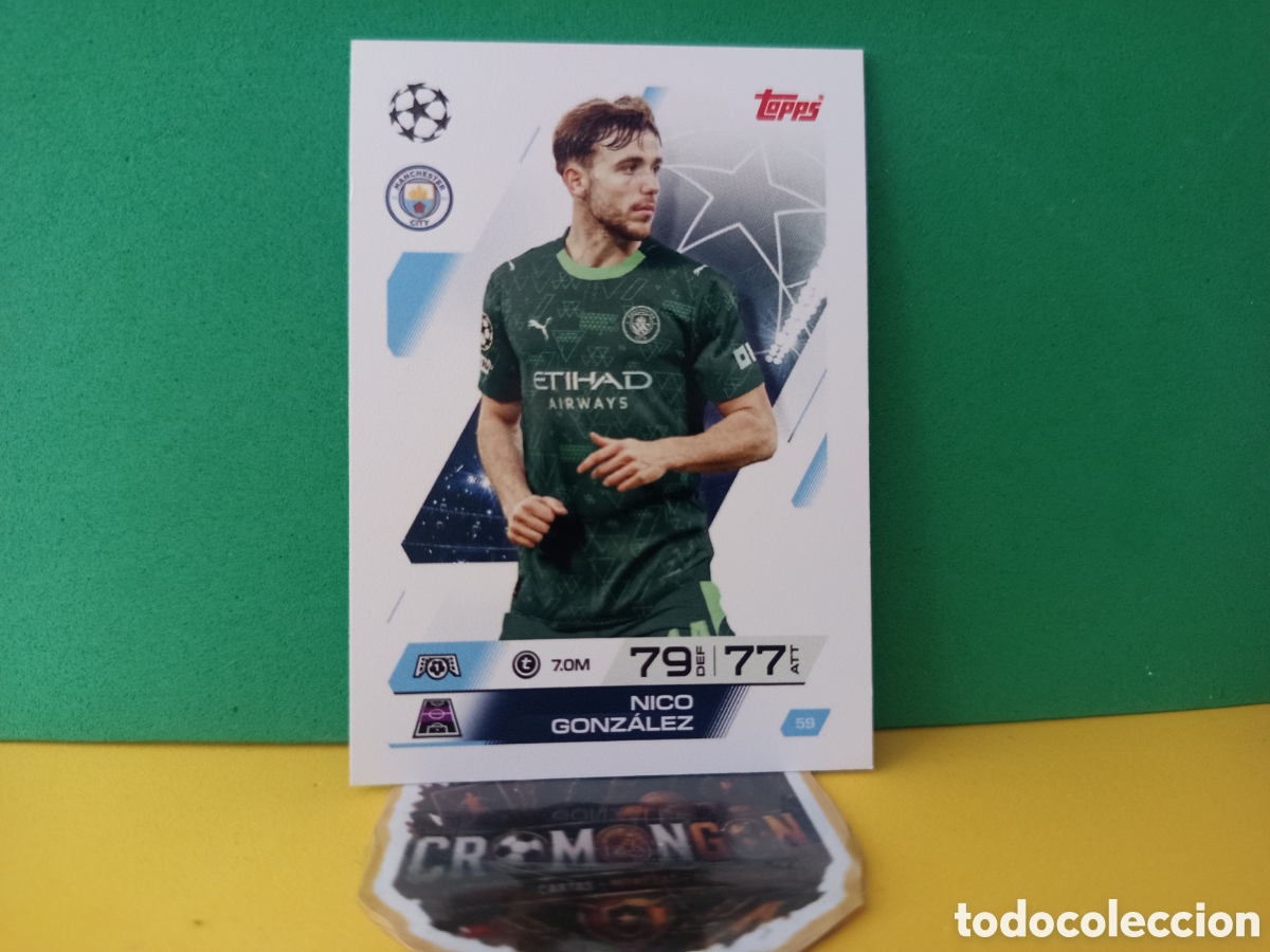 Cromos de f&uacute;tbol: ❇️ CROMO ⚽ NICO GONZ&Aacute;LEZ MANCHESTER CITY 59 MATCH ATTAX EXTRA CHAMPIONS UCL 2025 2026 25 26 TOPPS ❇️