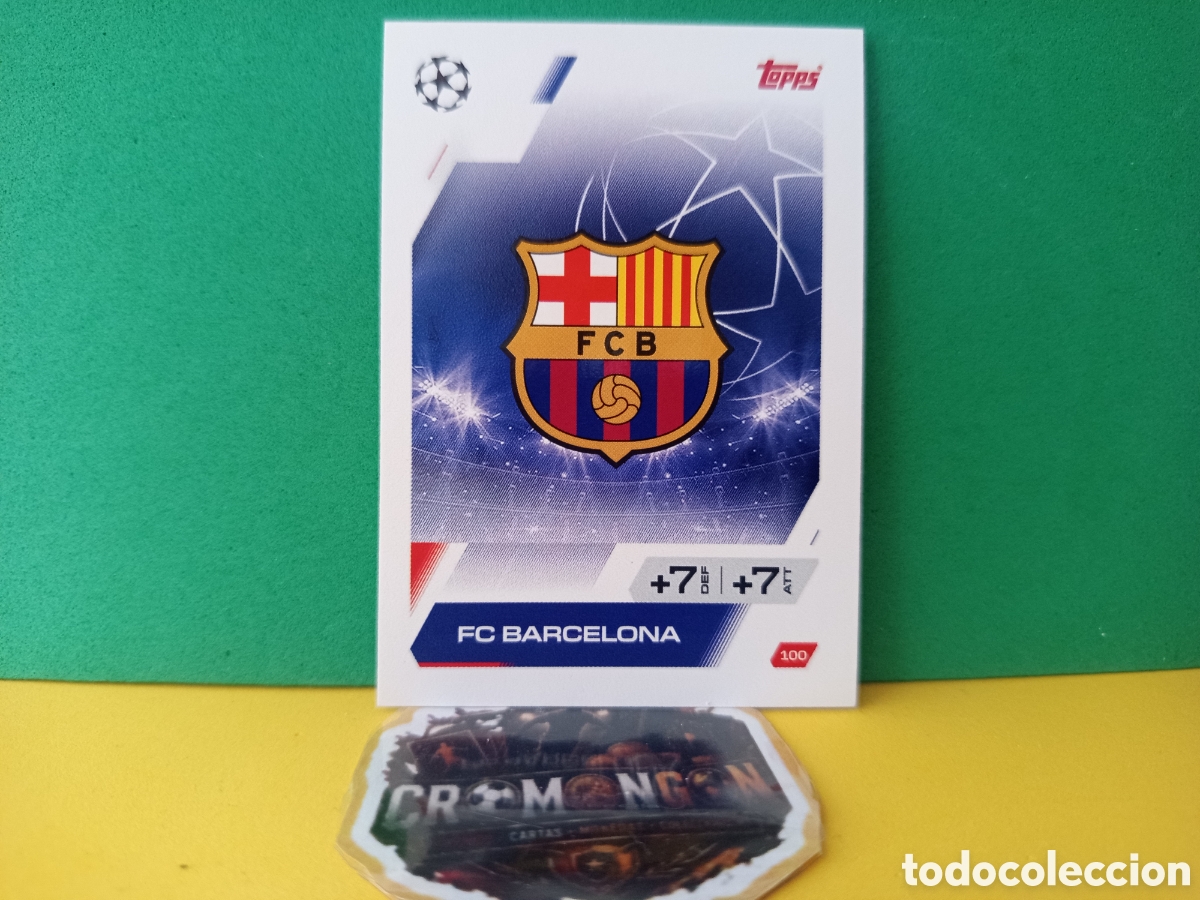 Cromos de f&uacute;tbol: ❇️ CROMO ⚽ ESCUDO BARCELONA 100 MATCH ATTAX EXTRA CHAMPIONS UCL 2025 2026 25 26 TOPPS ❇️