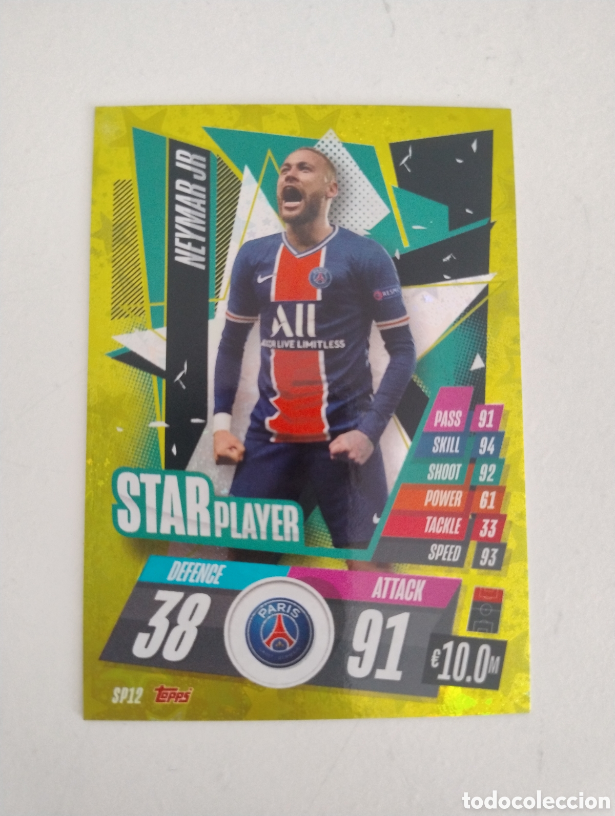 Cromos de f&uacute;tbol: SP12 - Neymar - PSG - Topps Match Attax 2020 - 2021 Star Player