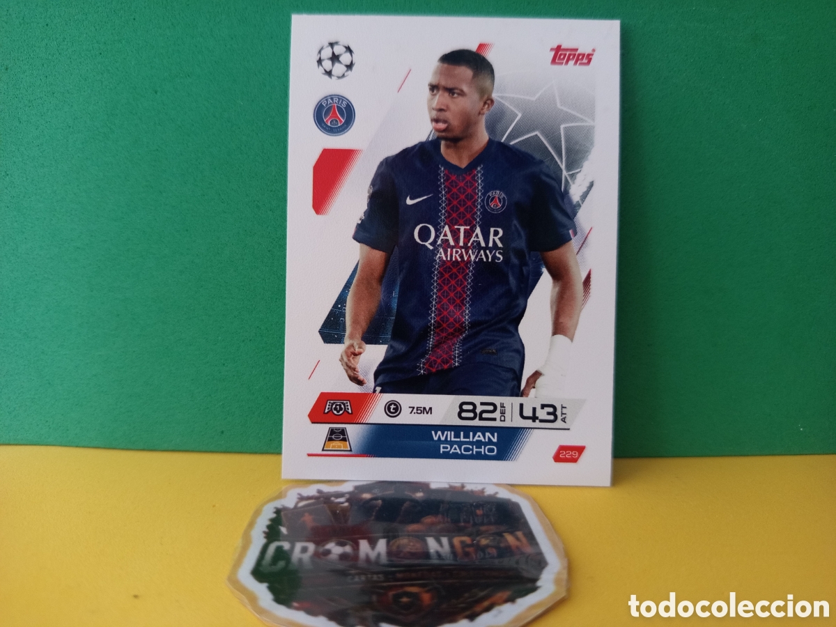 Fu&szlig;ball-Sticker: ❇️ CROMO ⚽ WILLIAN PACHO PSG 229 MATCH ATTAX EXTRA CHAMPIONS UCL 2025 2026 25 26 TOPPS ❇️