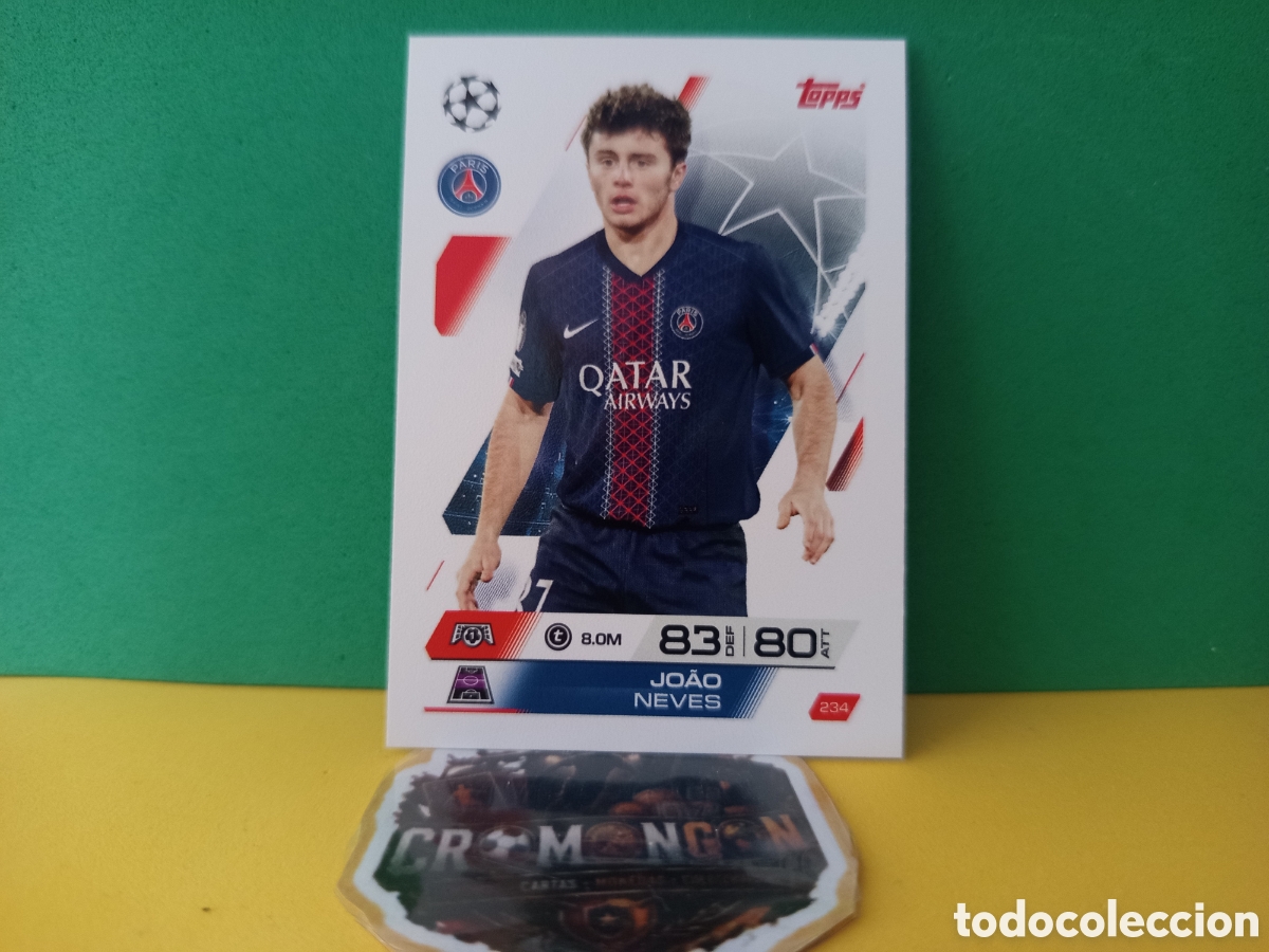 Fu&szlig;ball-Sticker: ❇️ CROMO ⚽ JO&Atilde;O NEVES PSG 234 MATCH ATTAX EXTRA CHAMPIONS UCL 2025 2026 25 26 TOPPS ❇️