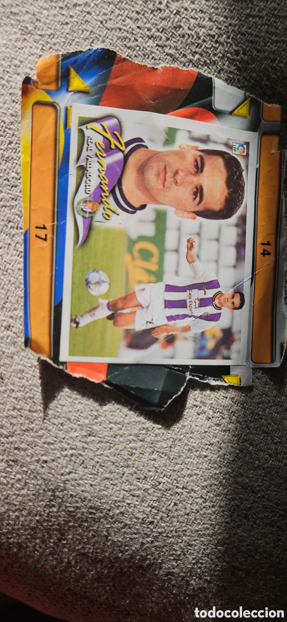 Football Stickers: Fernando fichaje 17 2001 01 02 2002 valladolid recortado