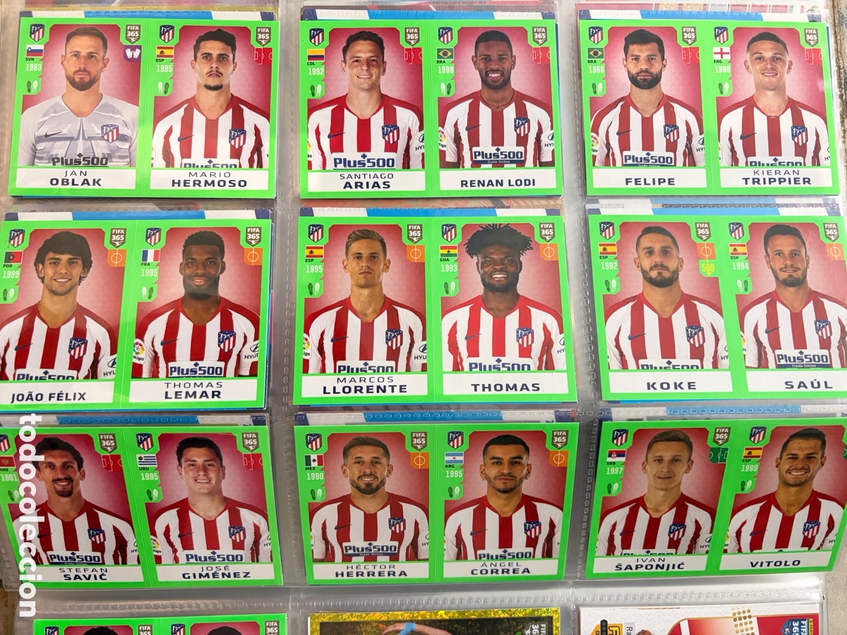 Cromos de Futebol: LOTE COMPLETO SET COMPLETO 32 STICKERS ATLETICO DE MADRID FIFA 365 2020 PANINI 20 CROMOS