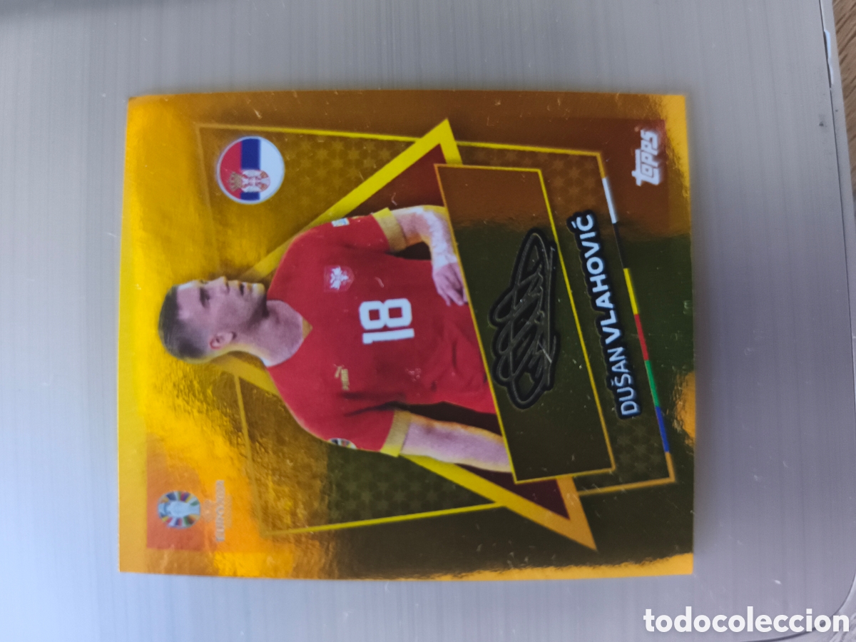 Cromos de Futebol: Cromo colecci&oacute;n Topps Euro Stickers Germany 2024, SRB SP Firmado Dus&auml;n Vlahovic