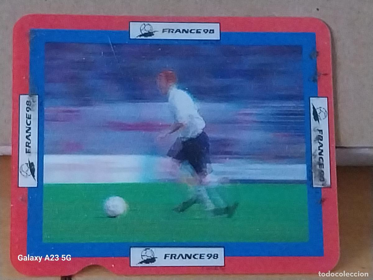 Cromos de f&uacute;tbol: SCHOLES ENGLAND FRANCE 98 CROMO LENTICULAR HOLO PL&Aacute;STICO PROMO ALIMENTACION 10.1X8.3CM