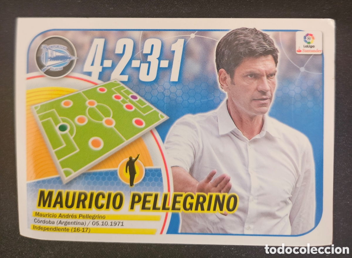 Cartes &agrave; collectionner de Football: MAURICIO PELLEGRINO N&ordm; 2 ALAV&Eacute;S &ndash; LIGA ESTE 2016-17 PANINI 1/4
