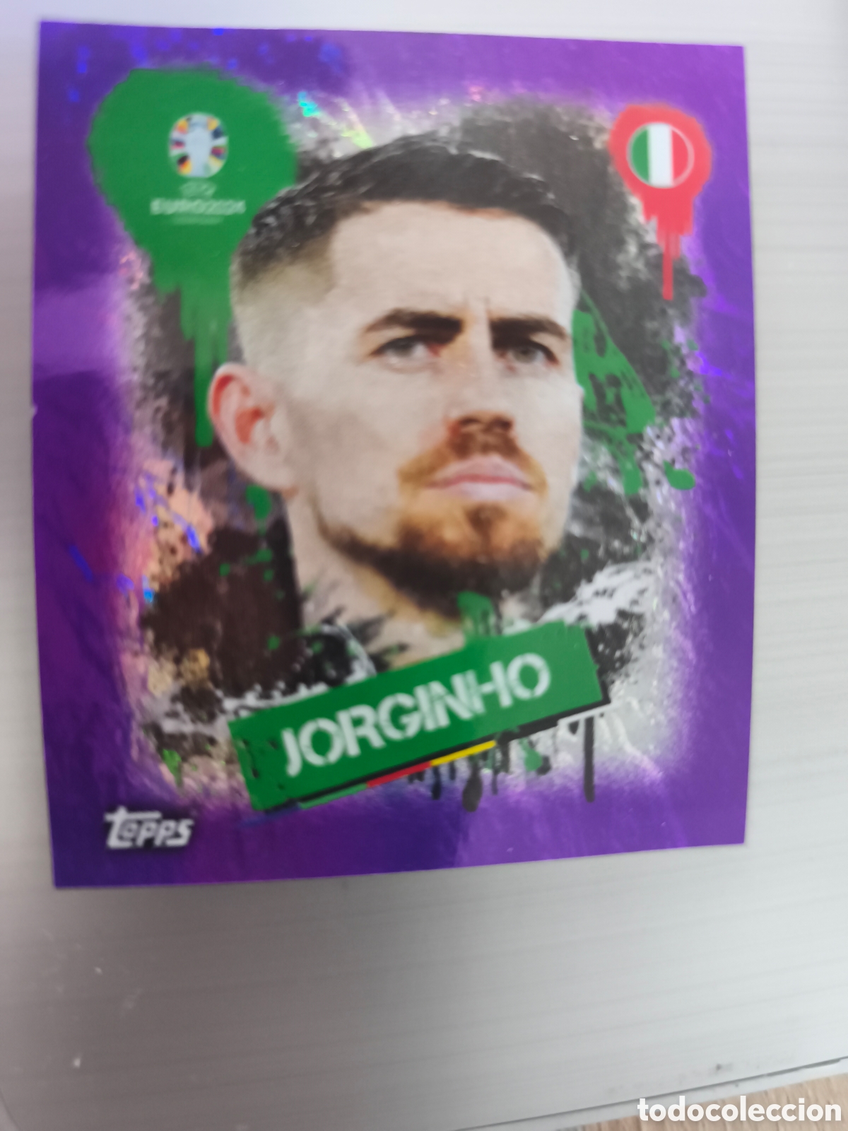 Figurine di Calcio: Cromo colecci&oacute;n Topps Euro Stickers Germany 2024, ITA 3 PURPLE O MORADO JORGINHO