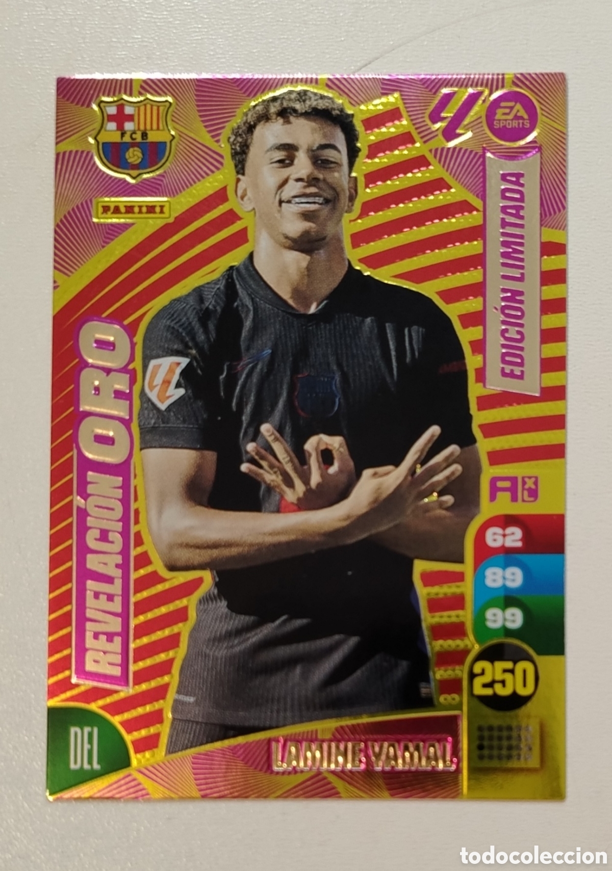 Cromos de f&uacute;tbol: ADRENALYN XL 2024-25 Lamine Yamal edici&oacute;n limitada, revelaci&oacute;n oro