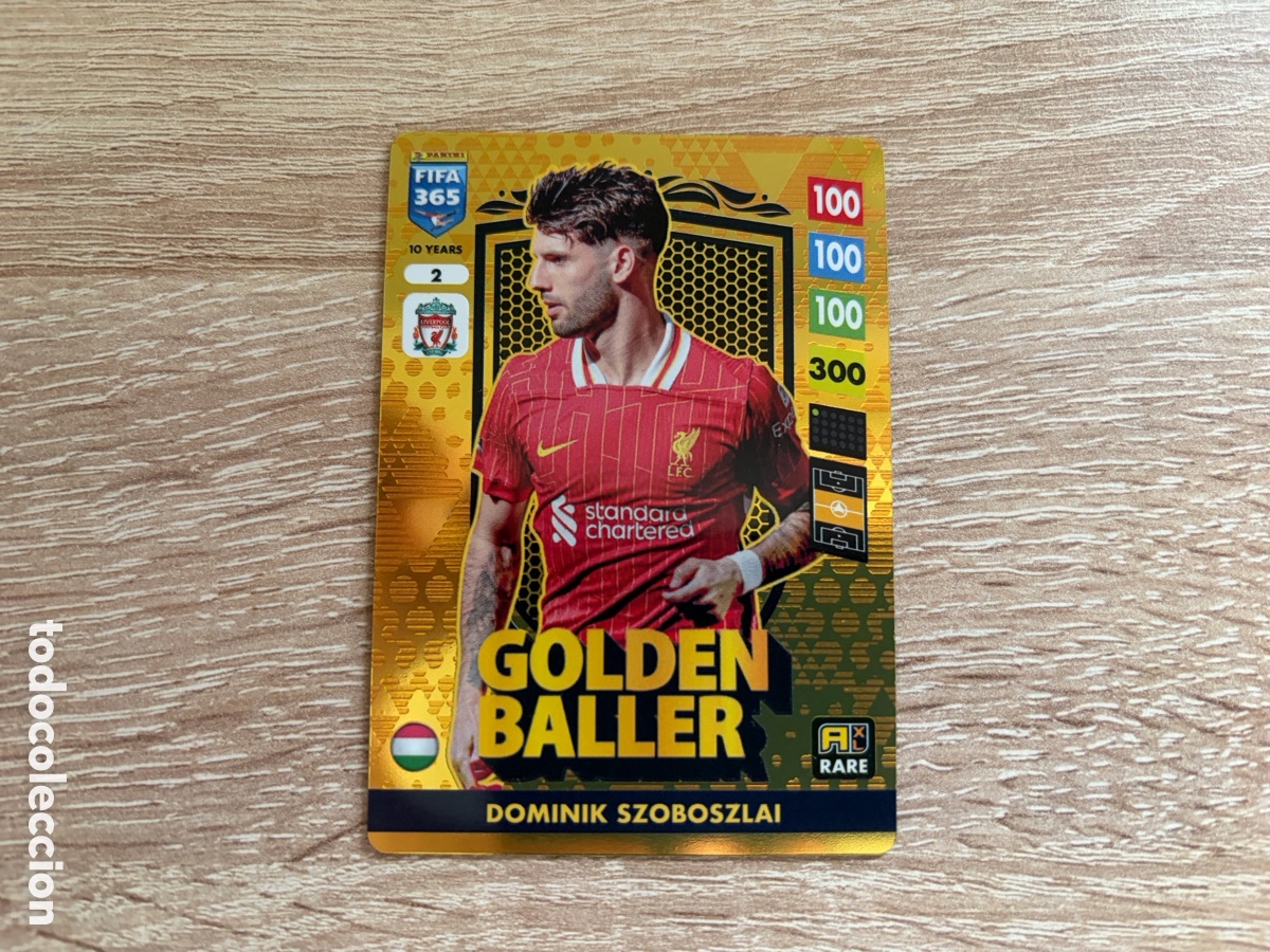 Cartes &agrave; collectionner de Football: DOMINIK SZOBOSZLAI GOLDEN BALLER RARE PANINI FIFA 365 2025 ADRENALYN XL LIVERPOOL