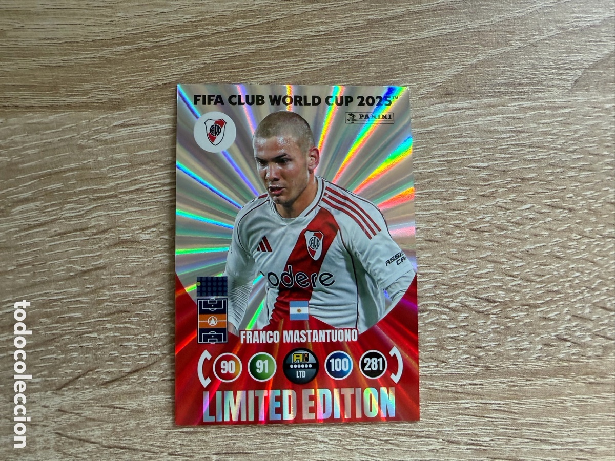 Cromos de Futebol: FRANCO MASTANTUONO EDICI&Oacute;N LIMITADA FIFA CLUB WORLD CUP 2025 PANINI ADRENALYN XL RIVER PLATE