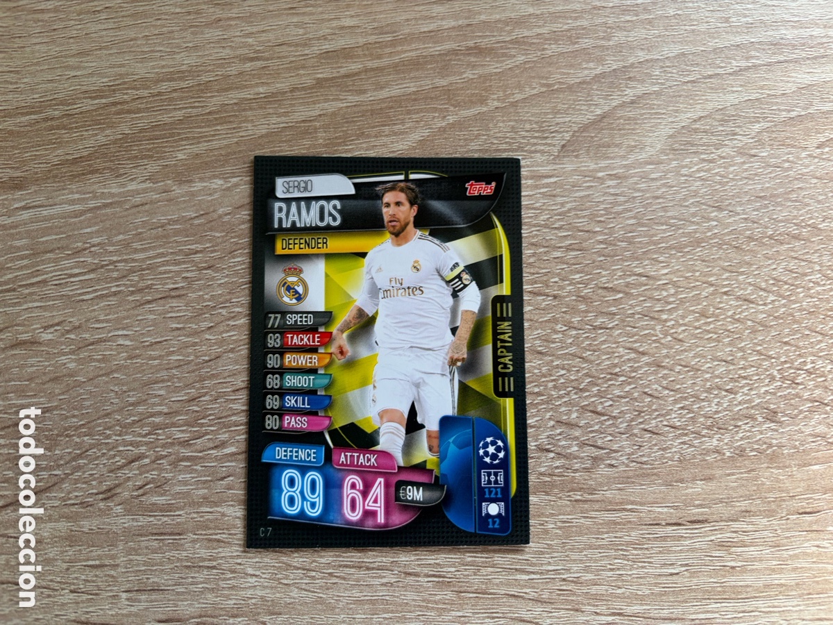 Cromos de f&uacute;tbol: C7 SERGIO RAMOS CAPTAIN MATCH ATTAX FUTBOL TOPPS 2019 2020 19 20 REAL MADRID