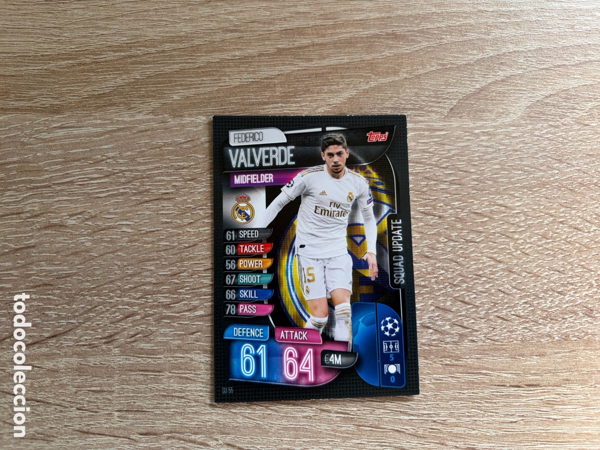 Cromos de f&uacute;tbol: SU56 FEDERICO VALVERDE SQUAD UPDATE MATCH ATTAX FUTBOL TOPPS 2019 2020 19 20 REAL MADRID