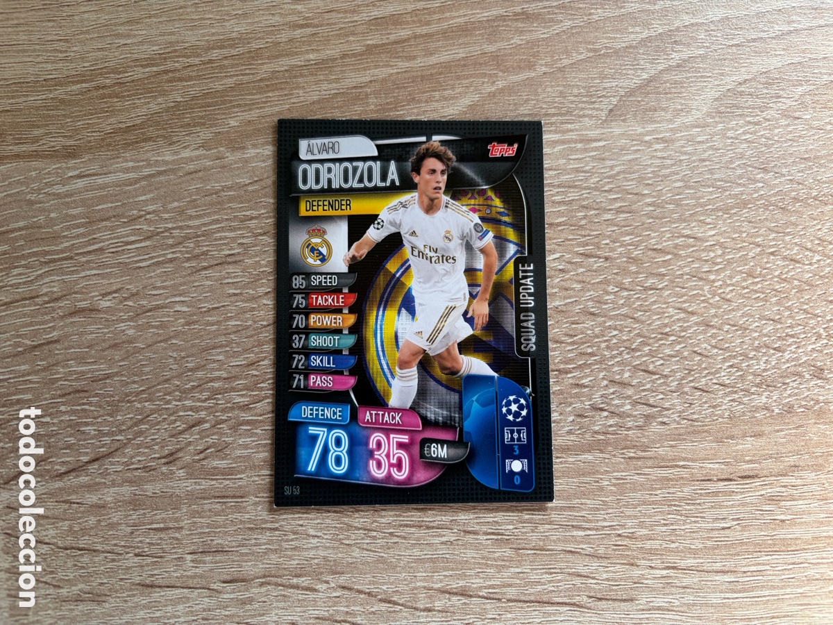 Cromos de f&uacute;tbol: SU53 ALVARO ODRIOZOLA SQUAD UPDATE MATCH ATTAX FUTBOL TOPPS 2019 2020 19 20 REAL MADRID