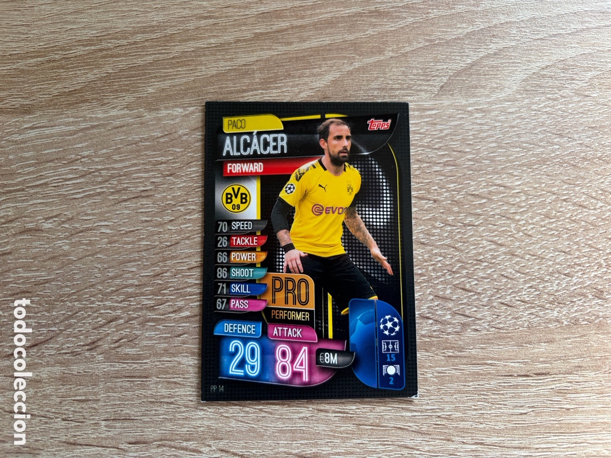 Cromos de f&uacute;tbol: PP14 PACO ALCACER PRO PERFORMER MATCH ATTAX FUTBOL TOPPS 2019 2020 19 20 BORUSSIA DORTMUND BVB