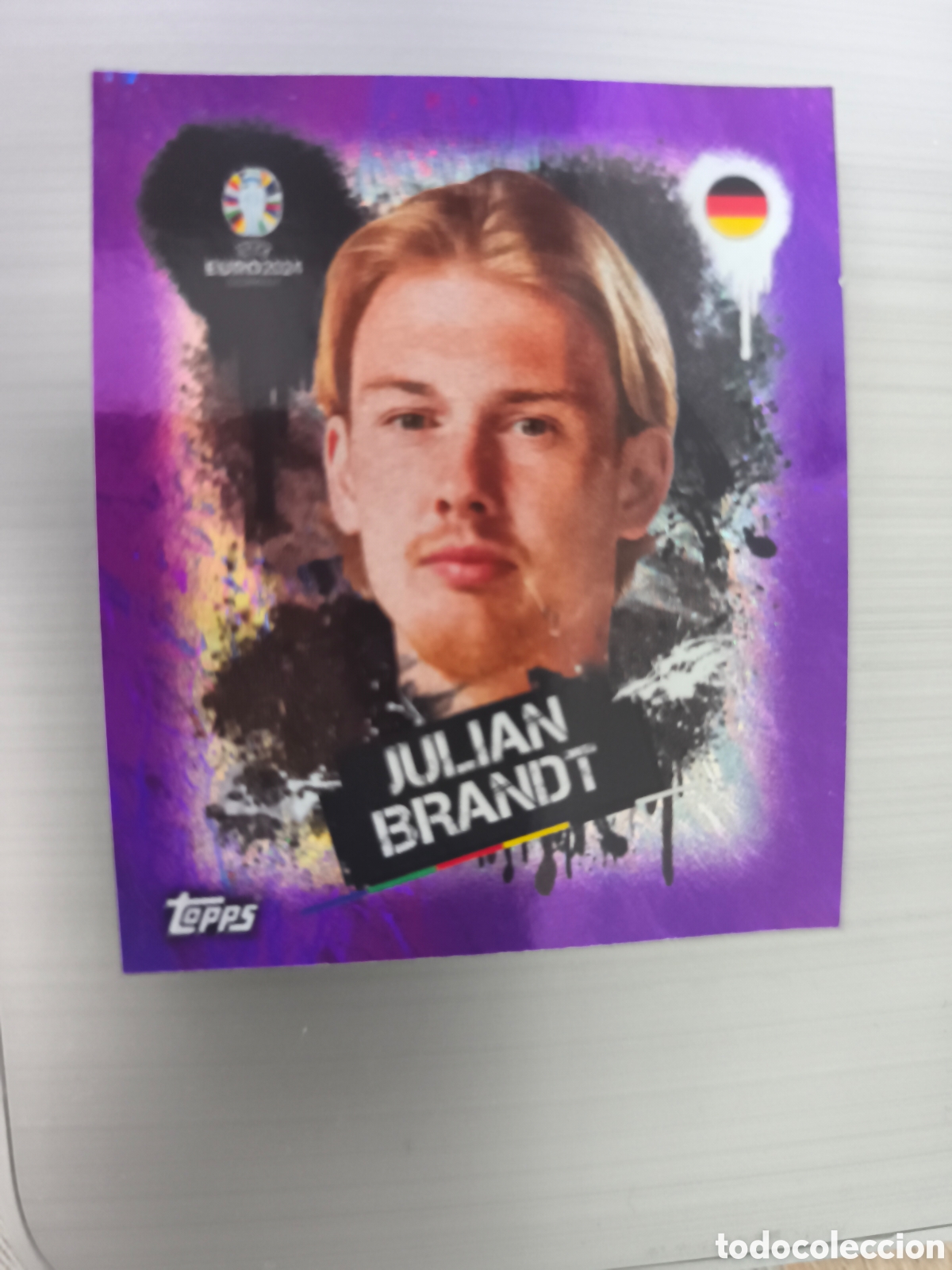 Cromos de f&uacute;tbol: Cromo colecci&oacute;n Topps Euro Stickers Germany 2024, GER 3 JULIAN BRANDT EDICI&Oacute;N PURPLE O MORADO