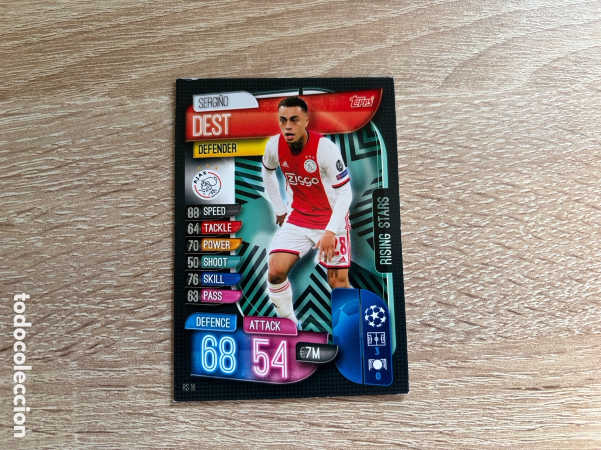 Cromos de f&uacute;tbol: RS16 SERGINO DEST RISING STARS MATCH ATTAX FUTBOL TOPPS 2019 2020 19 20 AFC AJAX FC