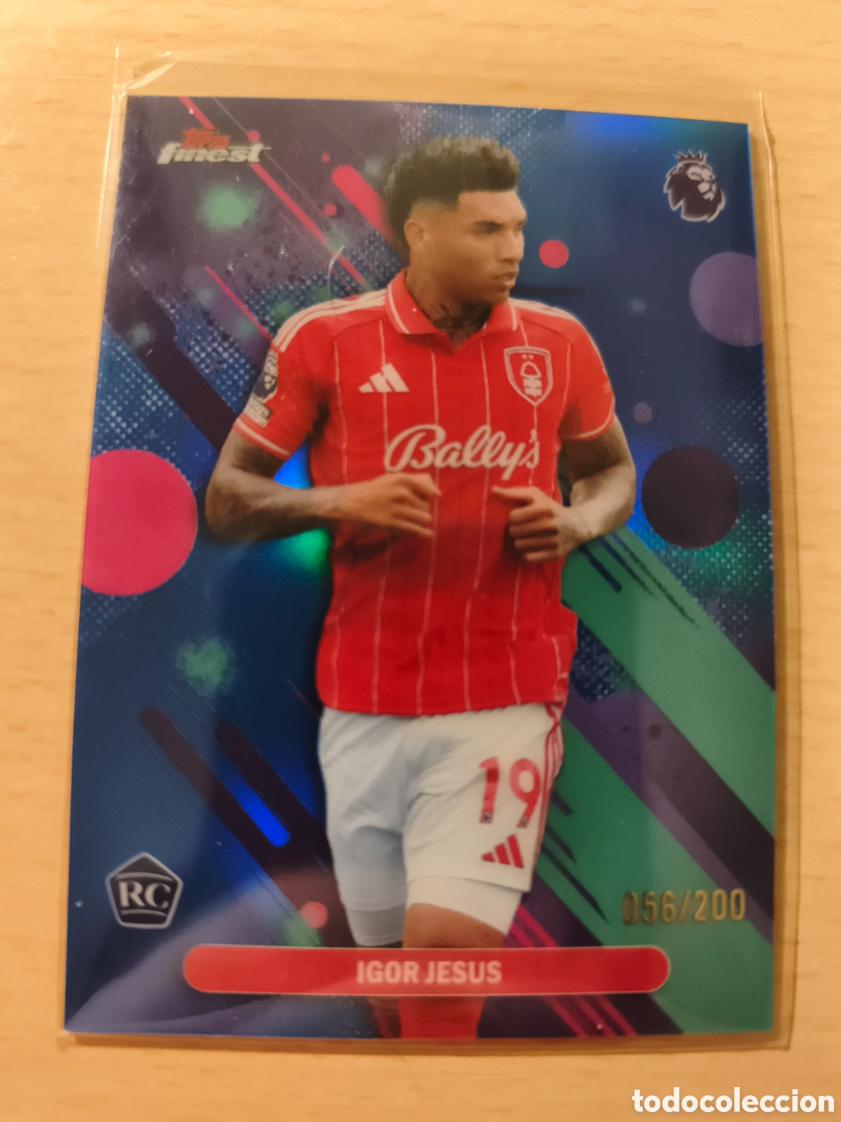 Cromos de Futebol: IGOR JESUS RC /200 TOPPS FINEST PREMIER LEAGUE NOTTINGHAM FOREST NUMERADA ROOKIE