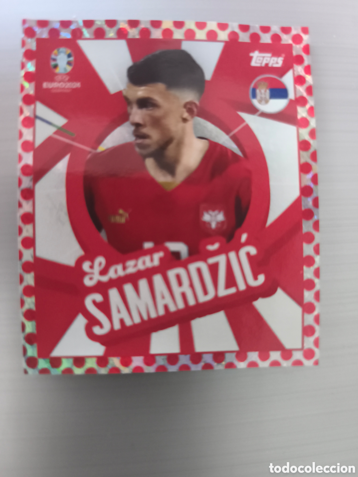 Football Stickers: Cromo Topps Euro Stickers Germany 2024, SRB PTW PARALELO EURO BORDER C&Iacute;RCULOS ROJOS LAZAR SAMARDZIC