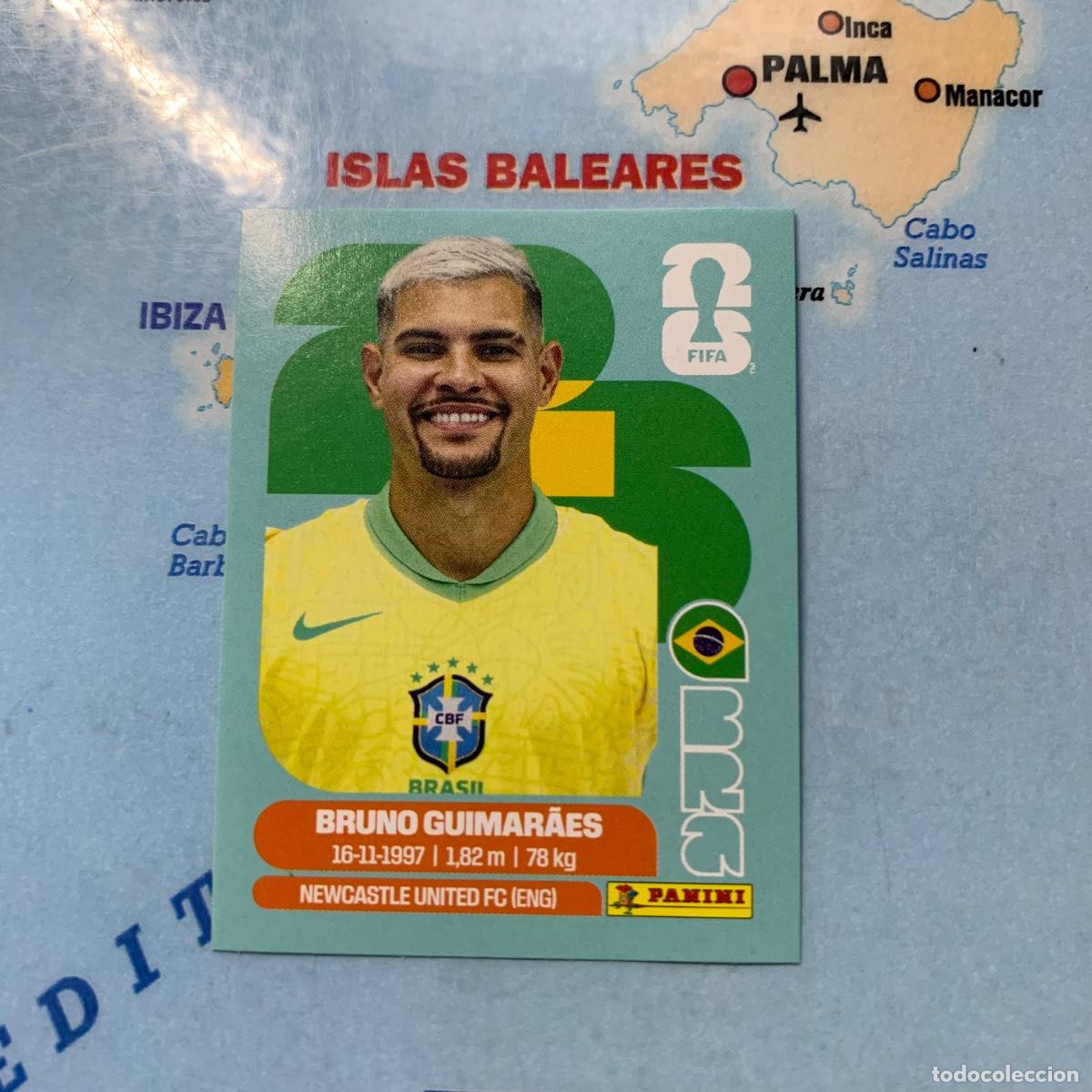 Cromos de f&uacute;tbol: Bruno Guimaraes n&uacute;mero 11 de Brasil cromo panini Mundial Fifa World Cup 2026