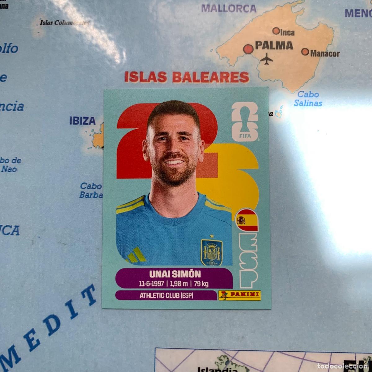 Cromos de f&uacute;tbol: Unai Simon n&uacute;mero 2 de Espa&ntilde;a cromo panini Mundial Fifa World Cup 2026