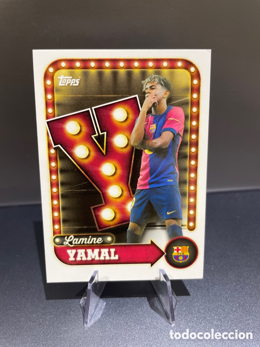Cromos de f&uacute;tbol: Lamine Yamal 25 Name in Lights Topps Team Set FC Barcelona 2025-26